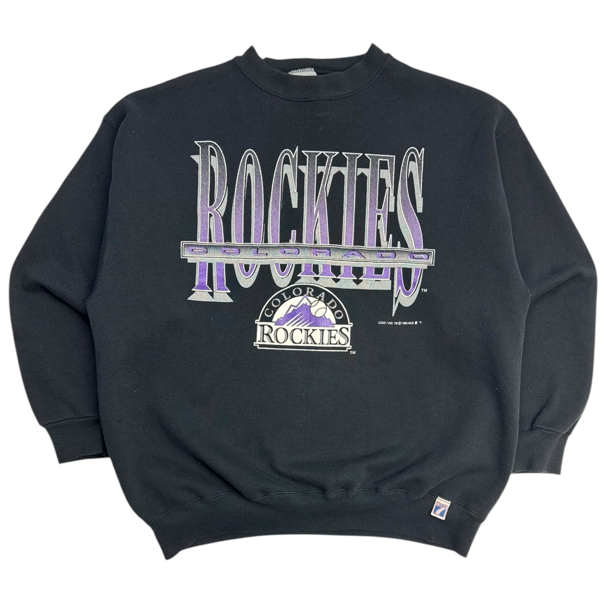 1993 Colorado Rockies 7-Logo MLB Crewneck