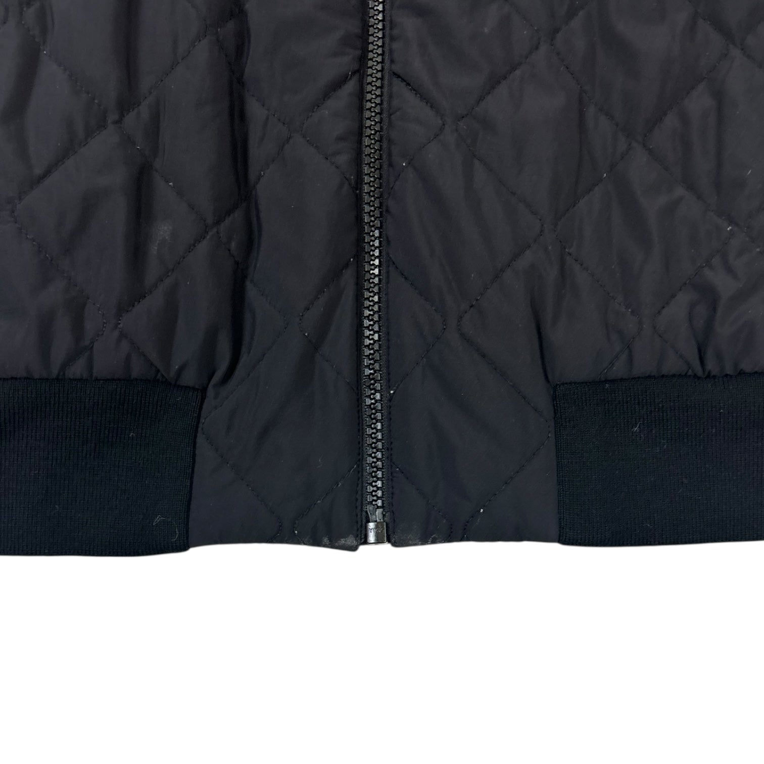 Vintage Zenga Tech Merino Quilted Zip-Up Sweater Black