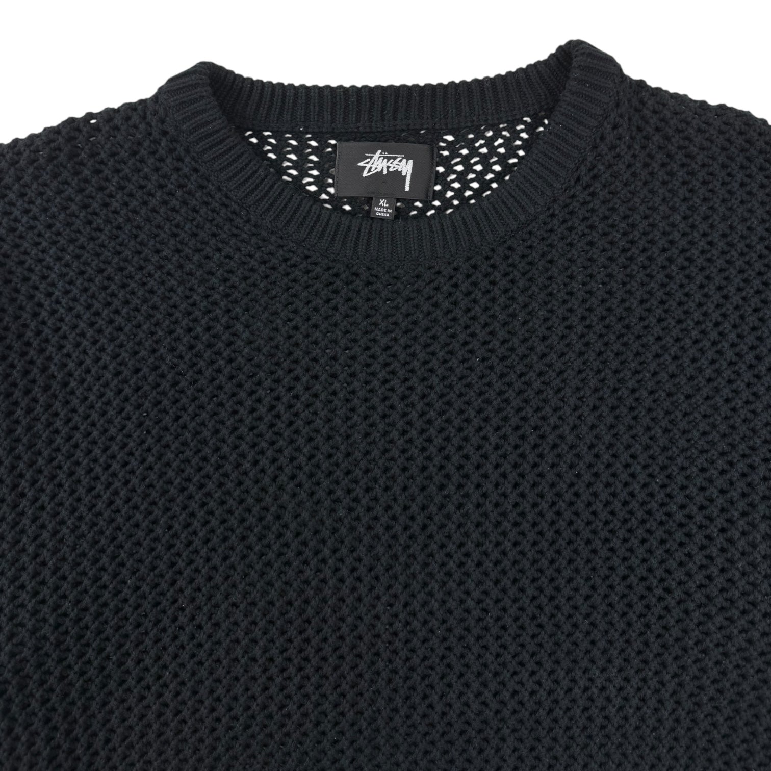 Stüssy Pigment Dyed Loose Gauge Knit Long Sleeve Black