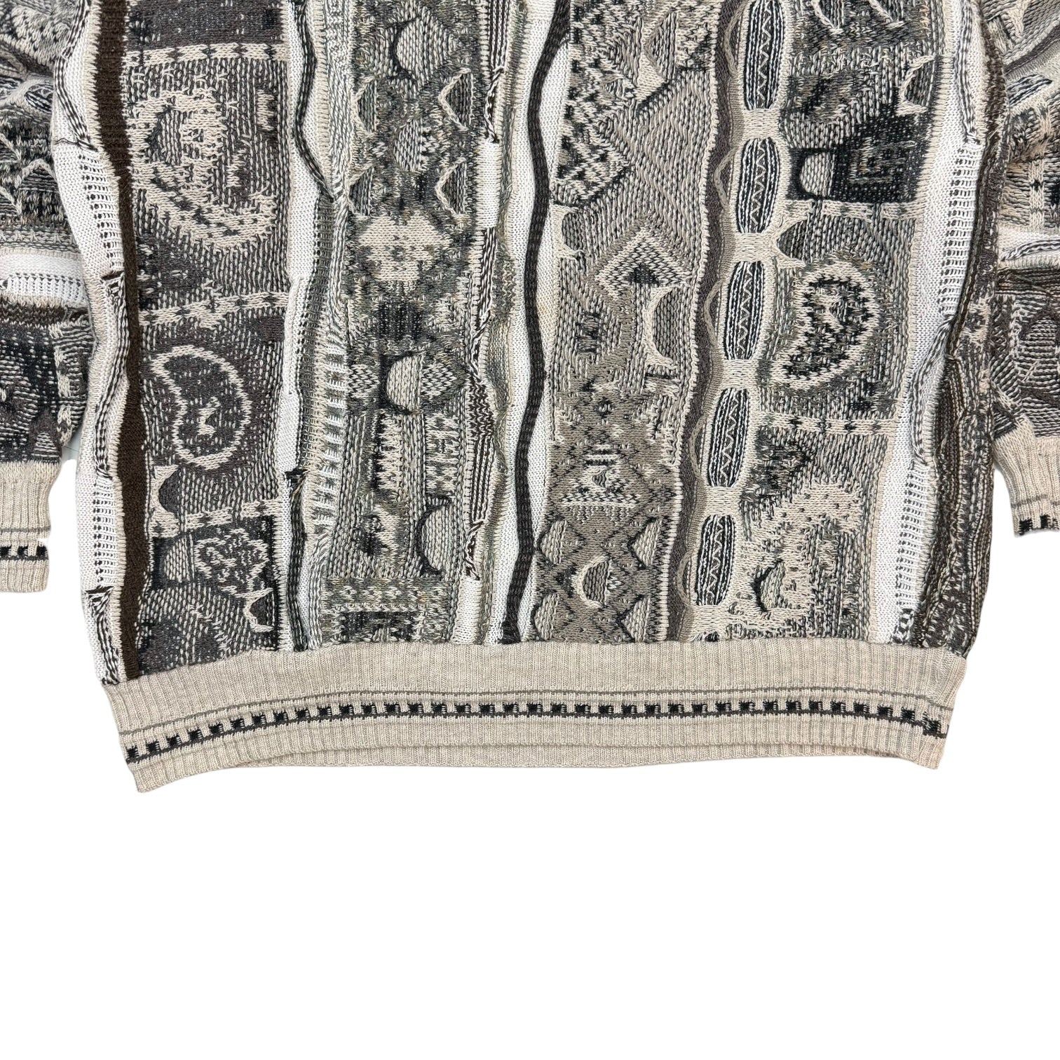 Vintage Idea Uomo 3D Knit Sweater White/Black