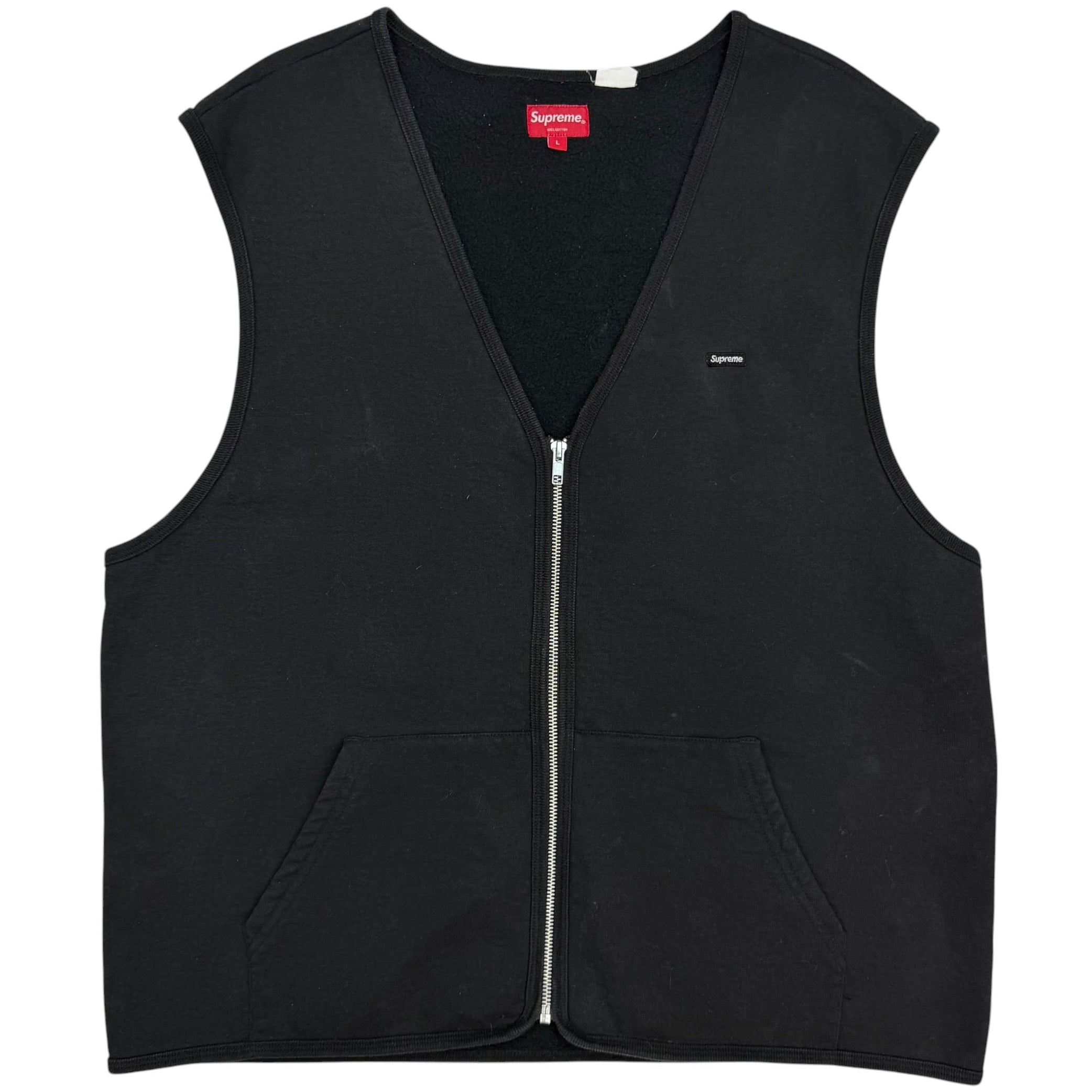 Supreme Zip Up Sweat Vest Black