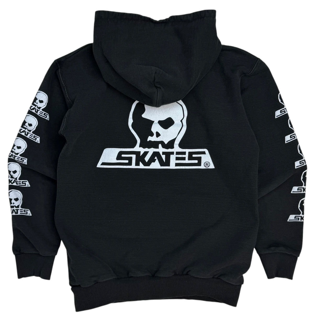 Vintage Skull Skates Hoodie Black