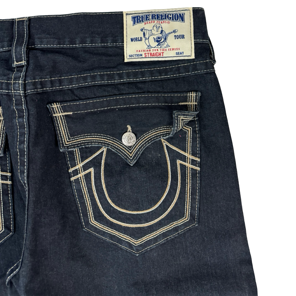 Vintage True Religion Contrast Stitch Bottoms Dark Wash