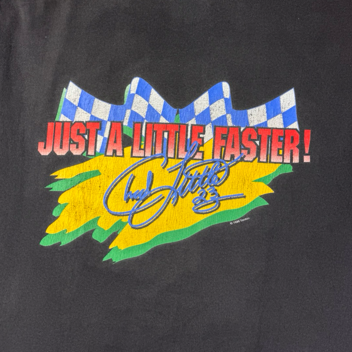 1996 John Deere NASCAR Promo T-Shirt Faded Black