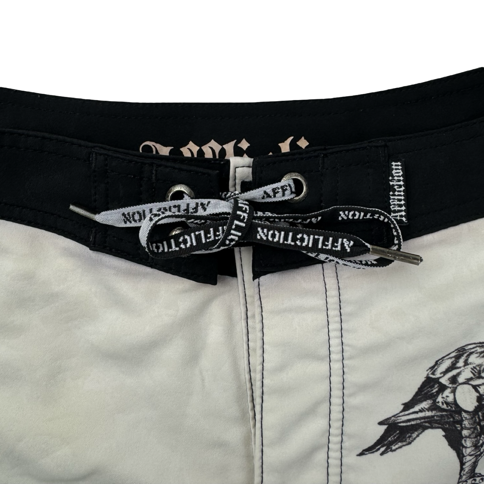 Vintage Y2K Affliction Cross Skeleton Board Shorts