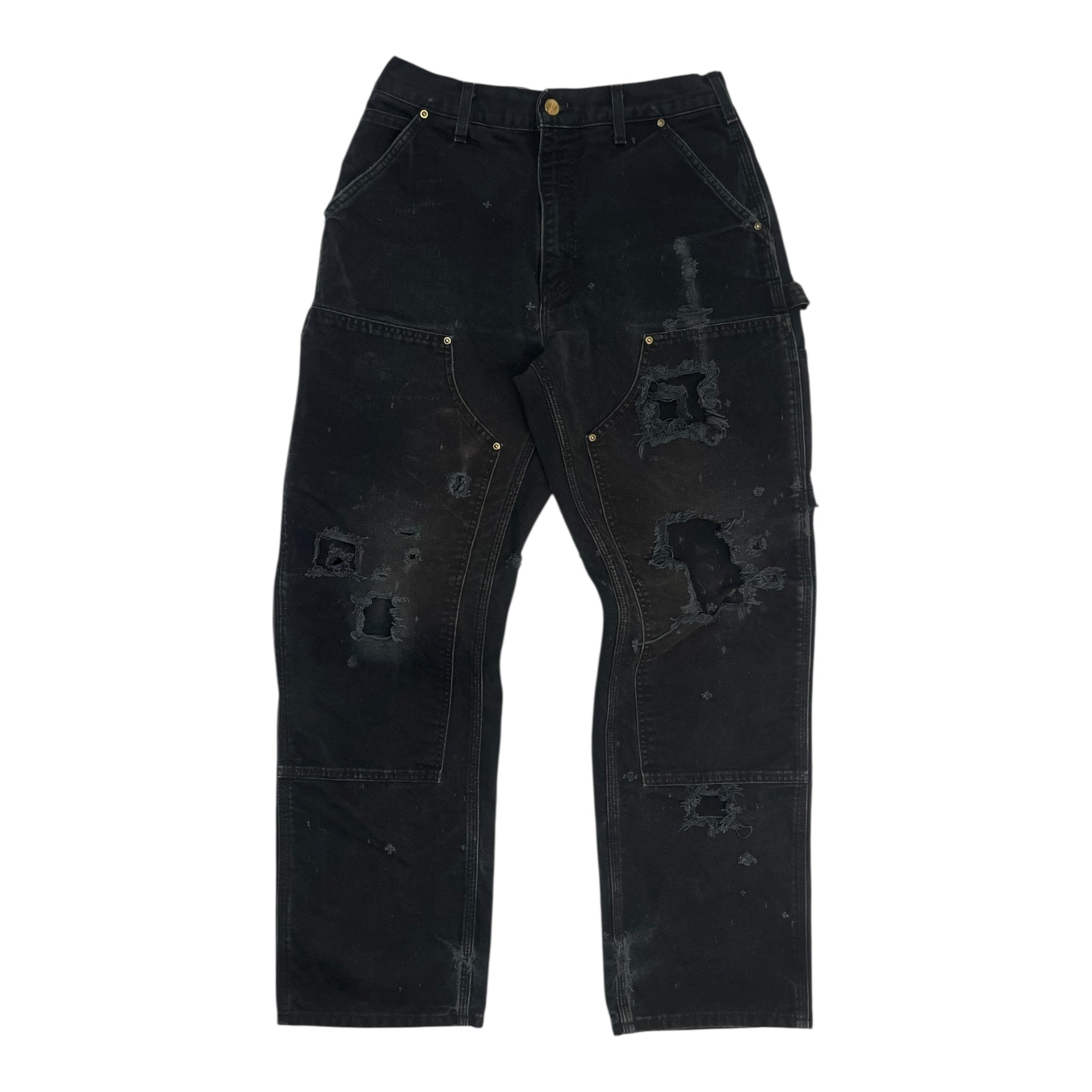 Vintage Carhartt Double Knee Bottoms Washed Black