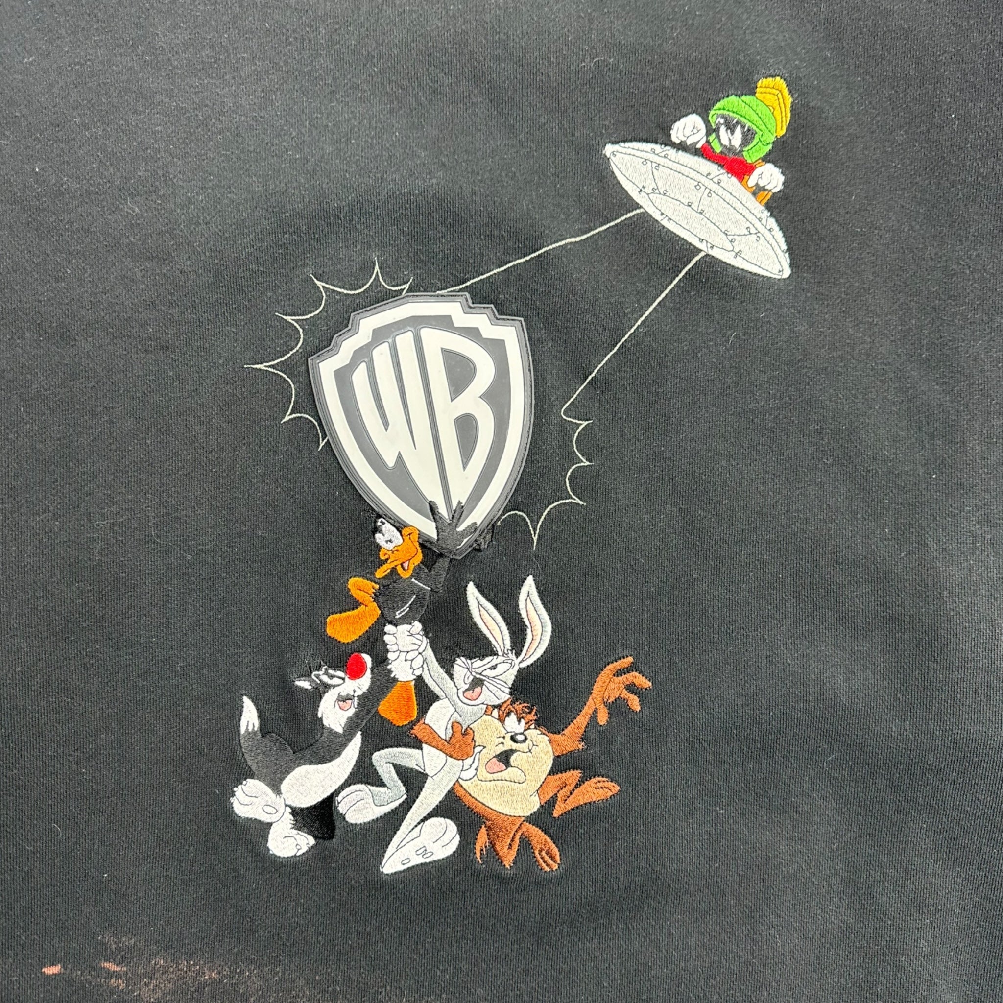 Vintage Looney Tunes Rubber Logo Sweater Black