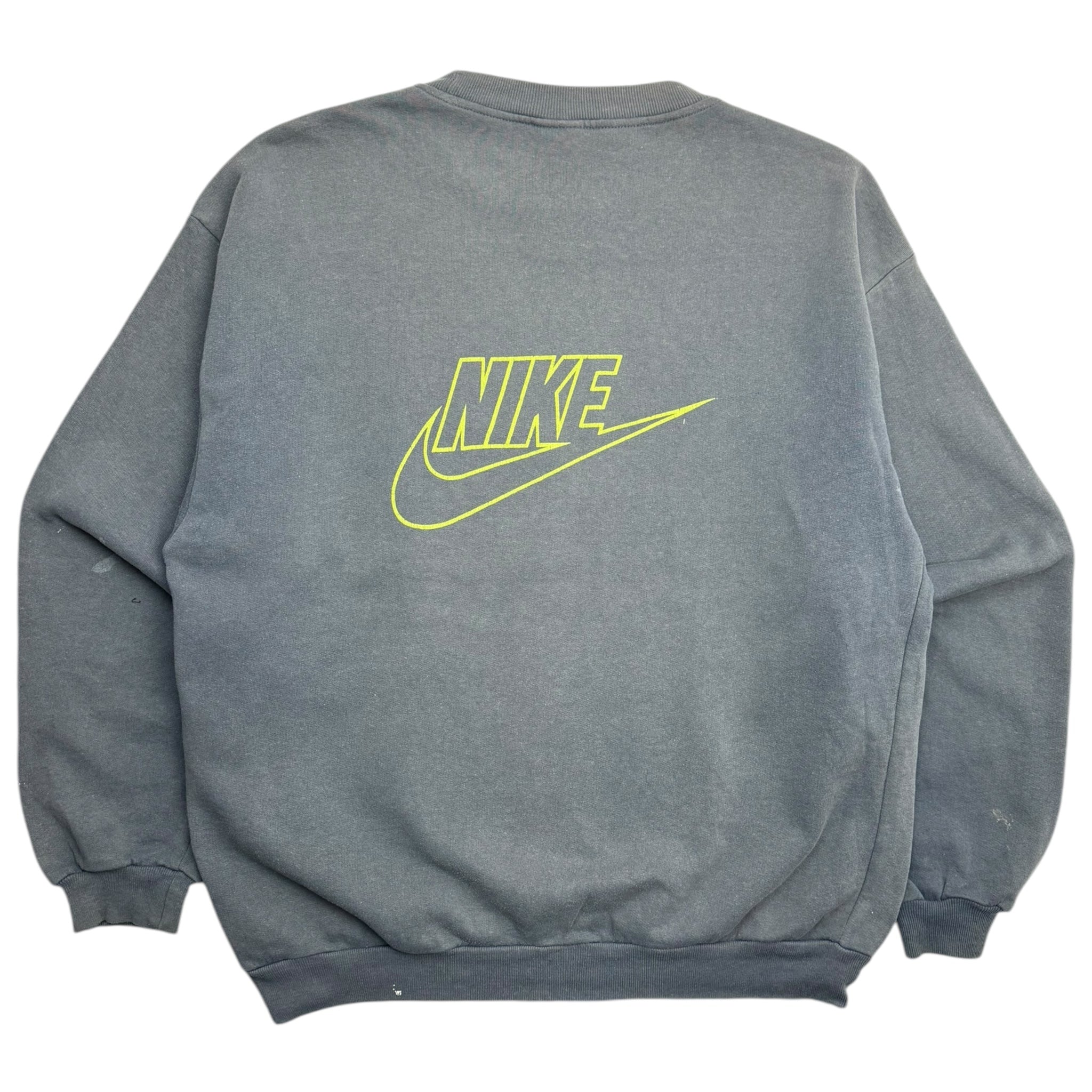 Vintage Nike Green Motif Paint Crewneck Dark Grey