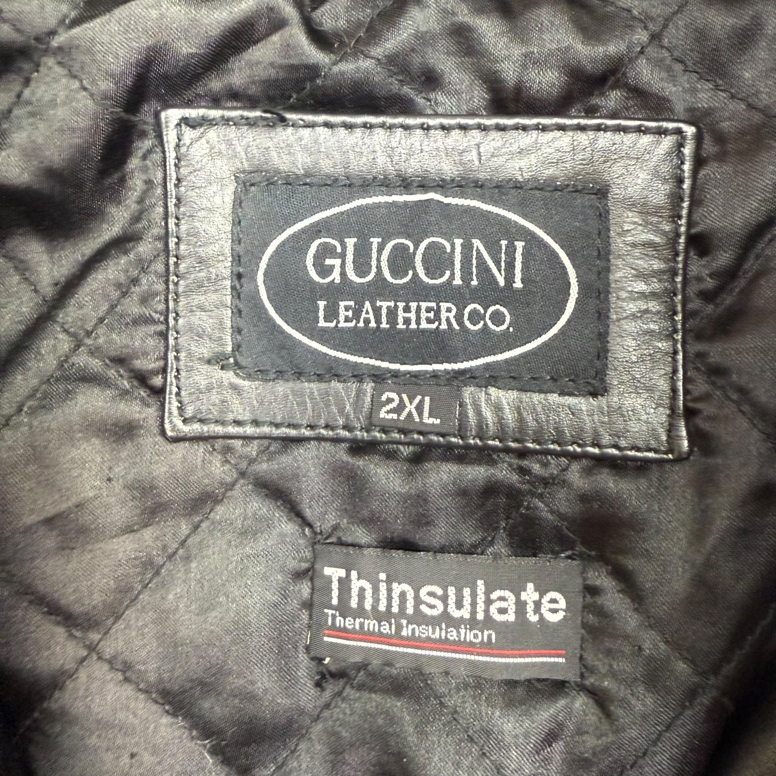 Vintage Guccini Leather Motorcycle Jacket Black