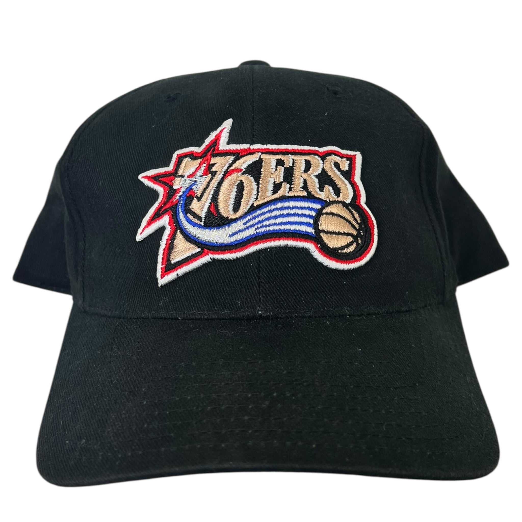Vintage Philadelphia 76ers Hardwood Classics Snapback Hat Black