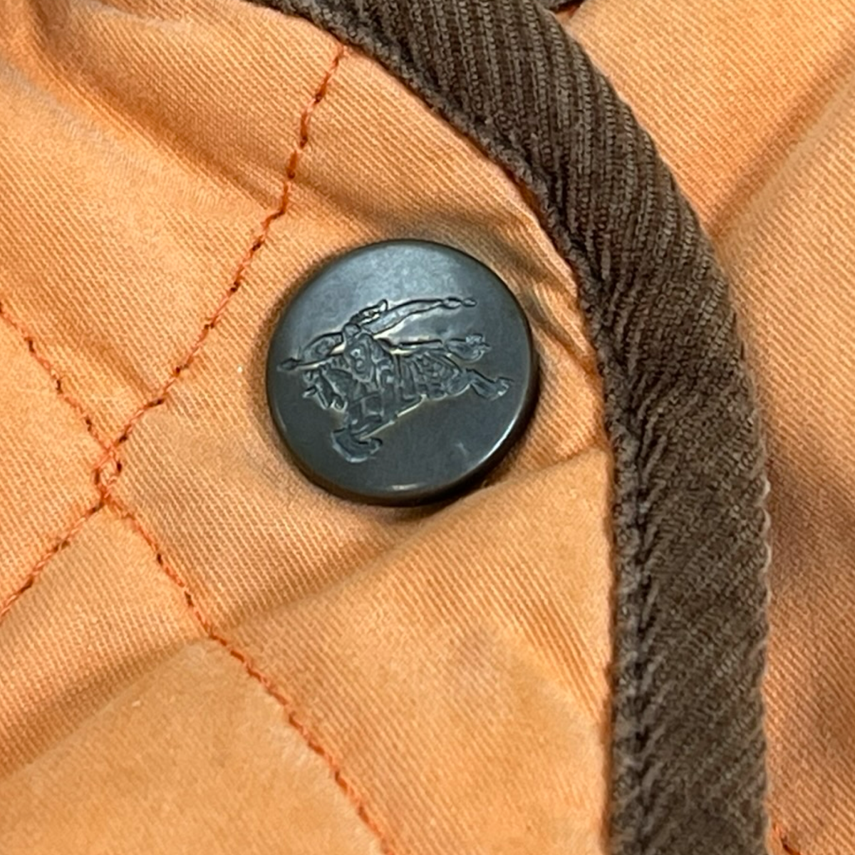 Vintage Burberry Diamond Quilted Jacket Orange