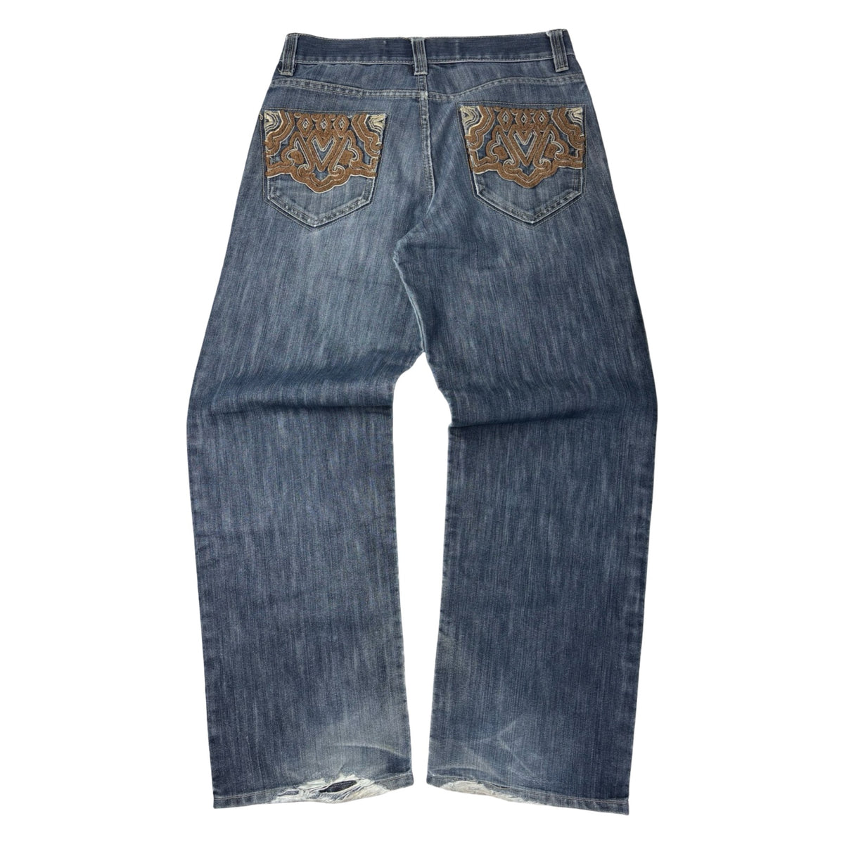 Vintage Y2K Avirex Embroidered Denim Bottoms Dark Navy