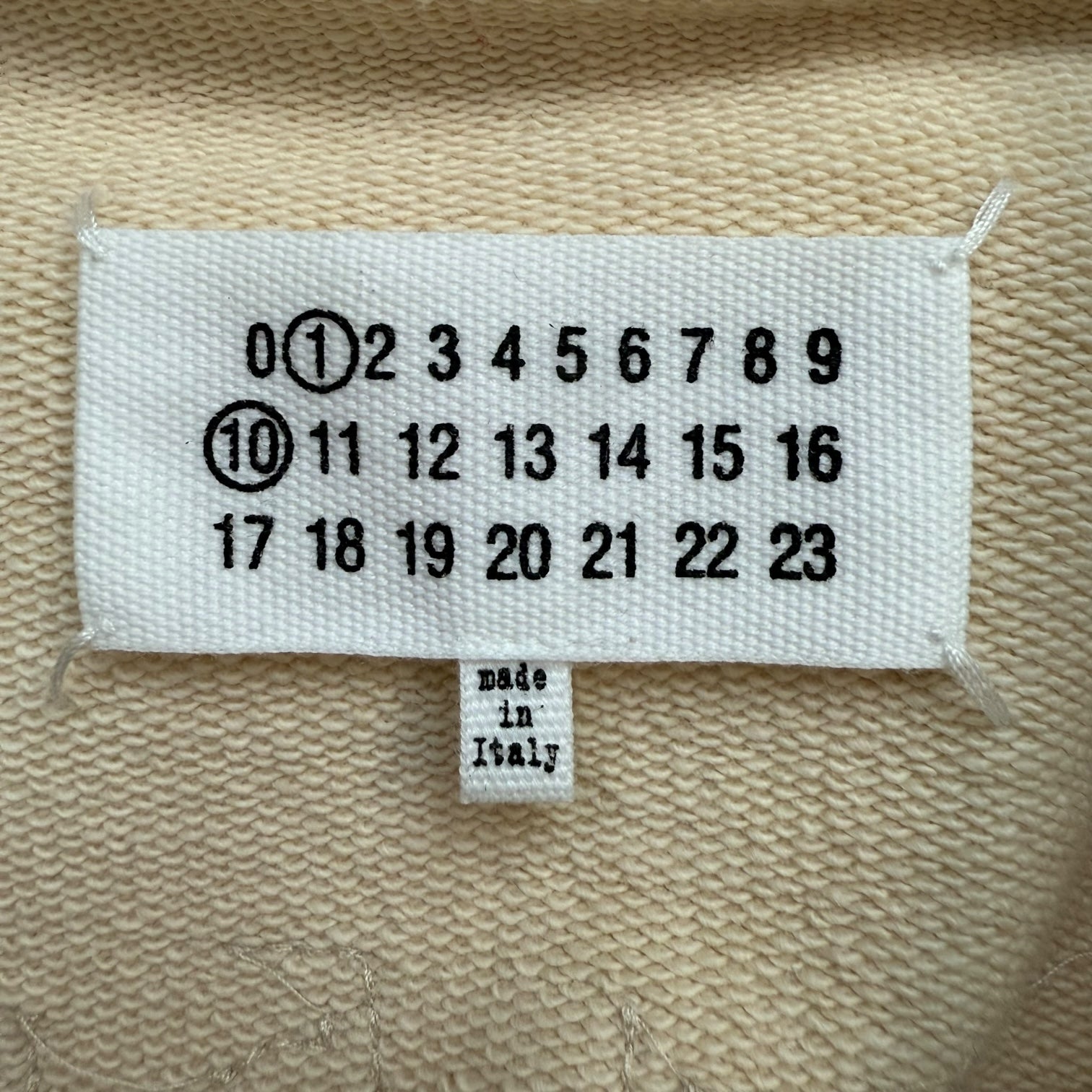 Maison Margiela Embroidered Logo Hoodie Cream