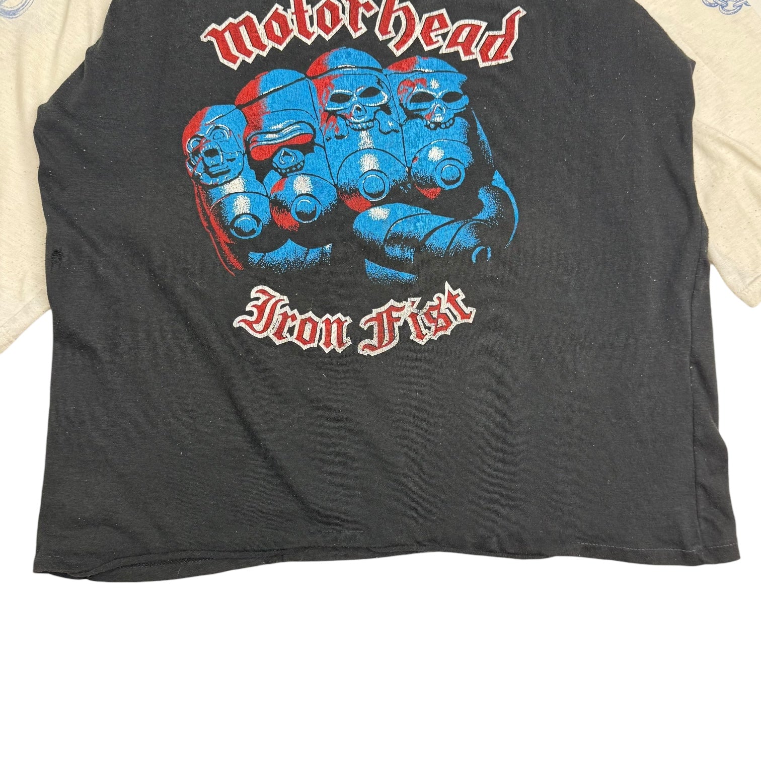 1980s Motörhead Iron Fist Ace Of Spades Raglan Tee Black/White