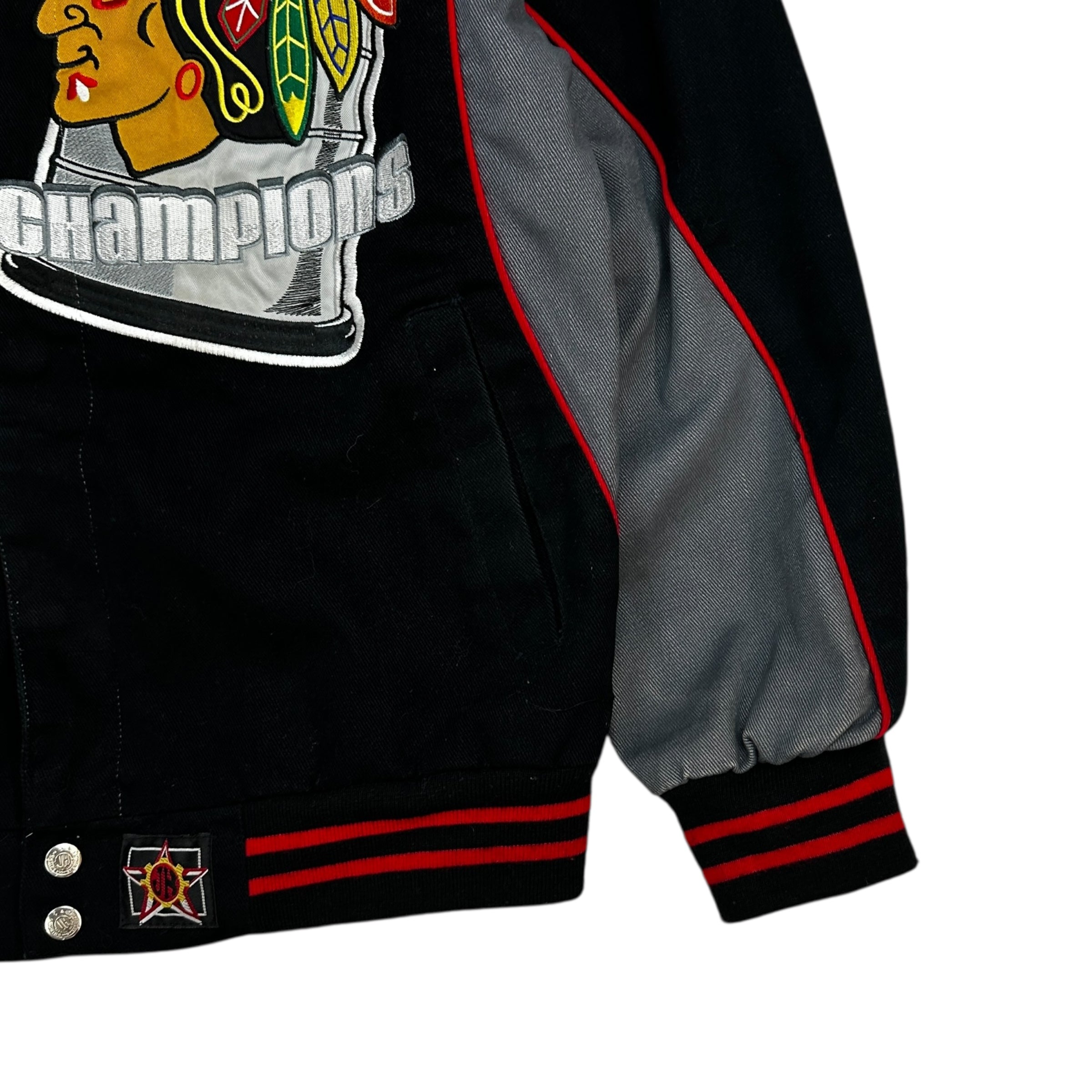 2010 Chicago Blackhawks Stanley Cup Champions Jeff Hamilton Varsity Jacket