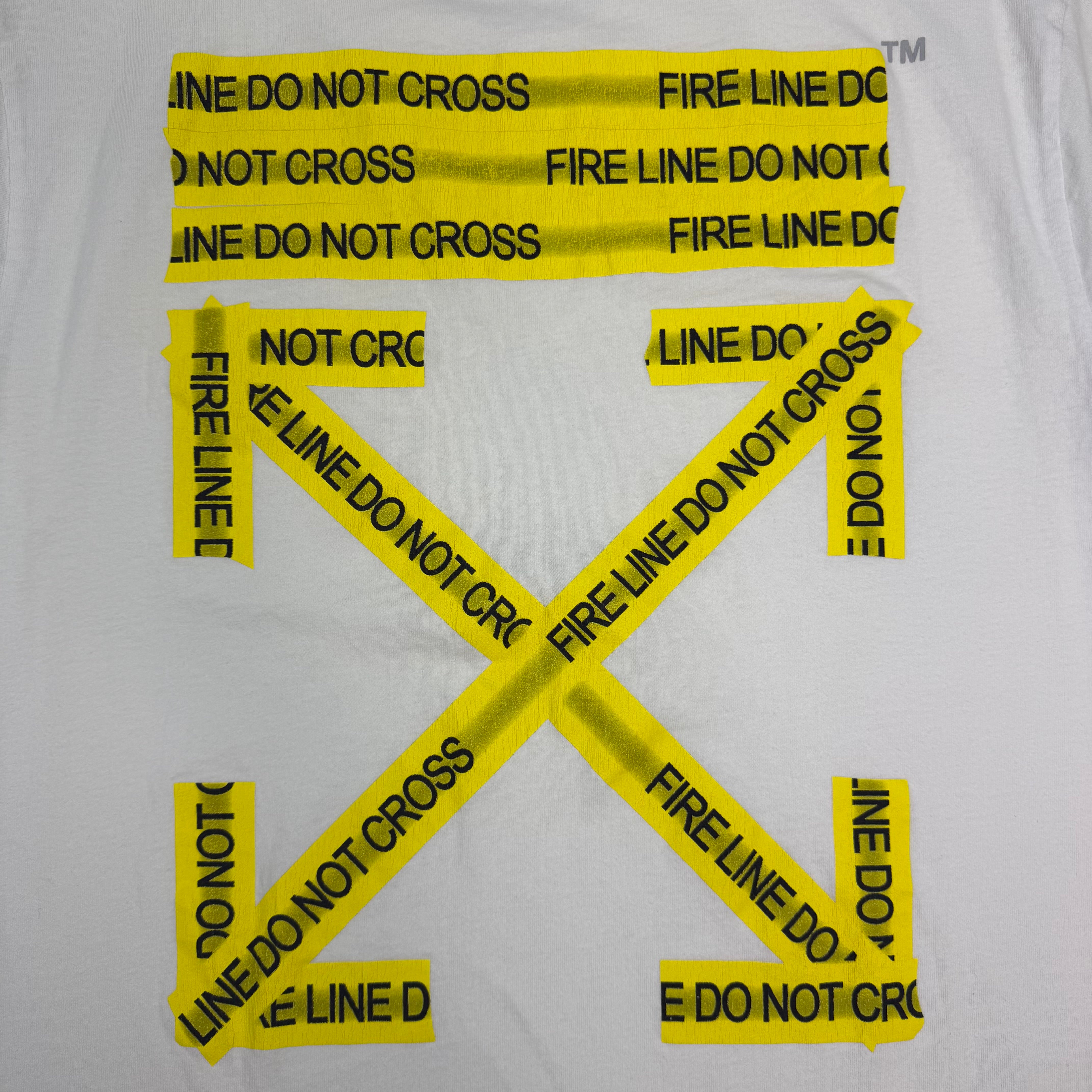 Off-White Firetape Yellow Arrow Tee White
