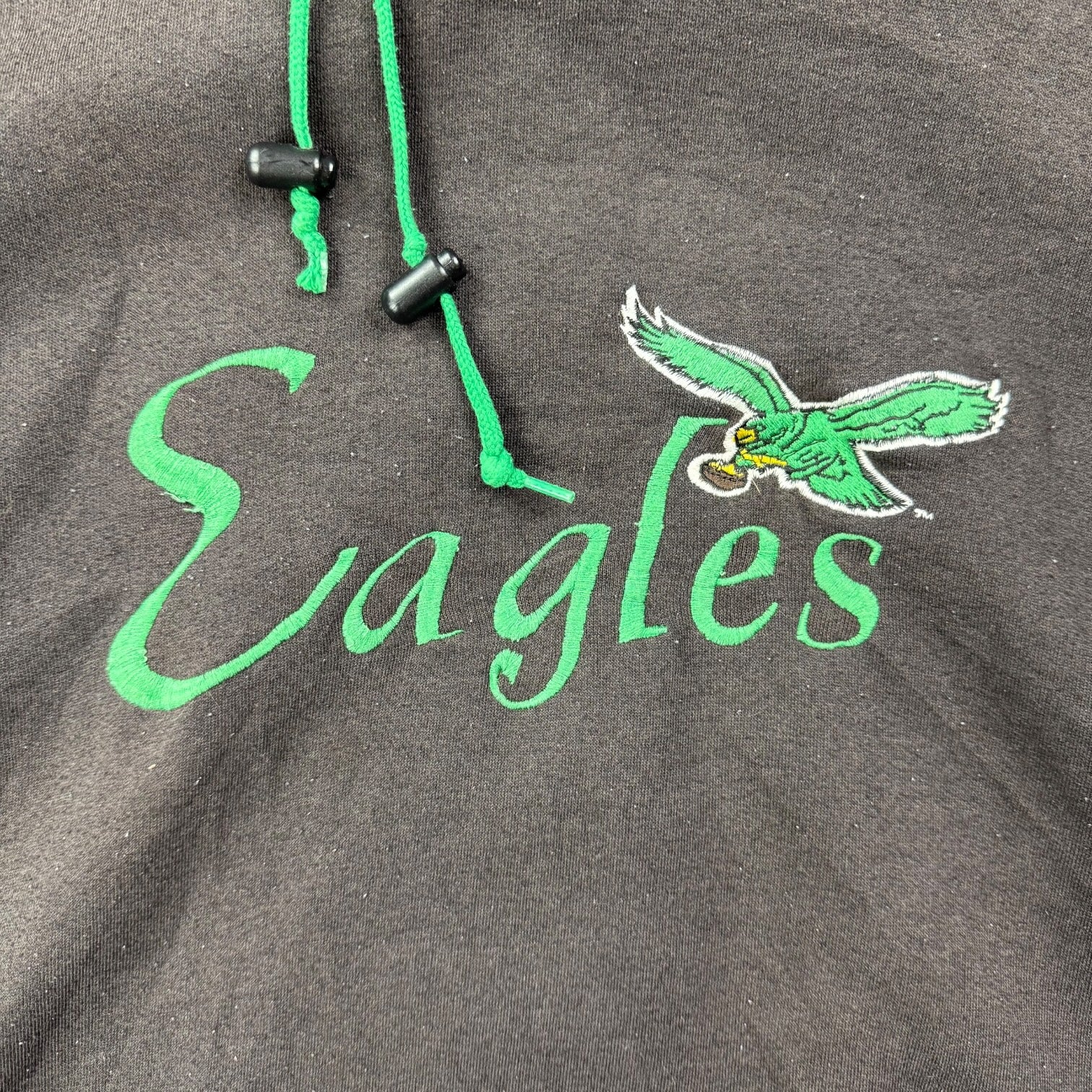 Vintage Philadelphia Eagles Hoodie Black/Kelly Green