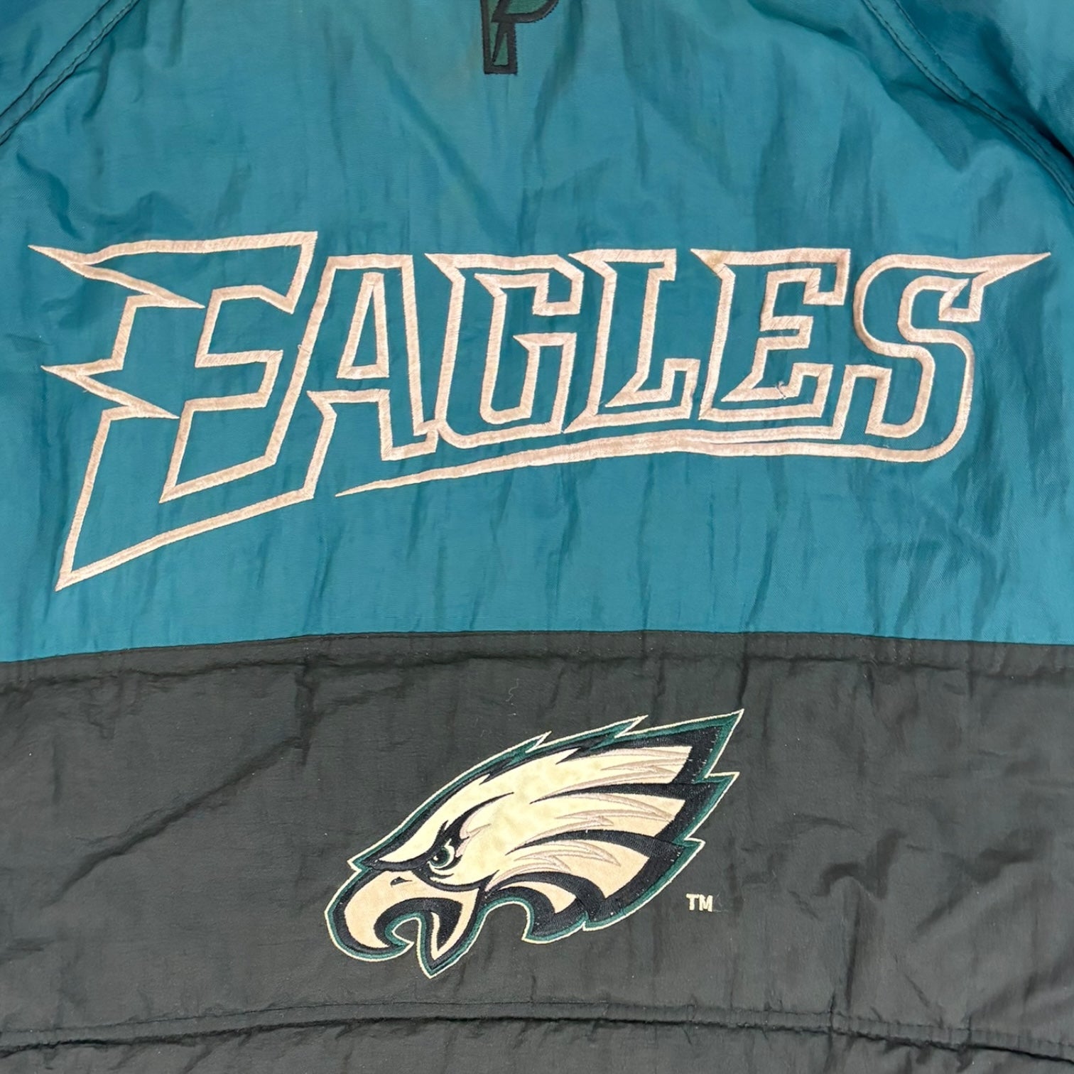 Vintage Pro Player Philadelphia Eagles Puffer Jacket Teal/Black