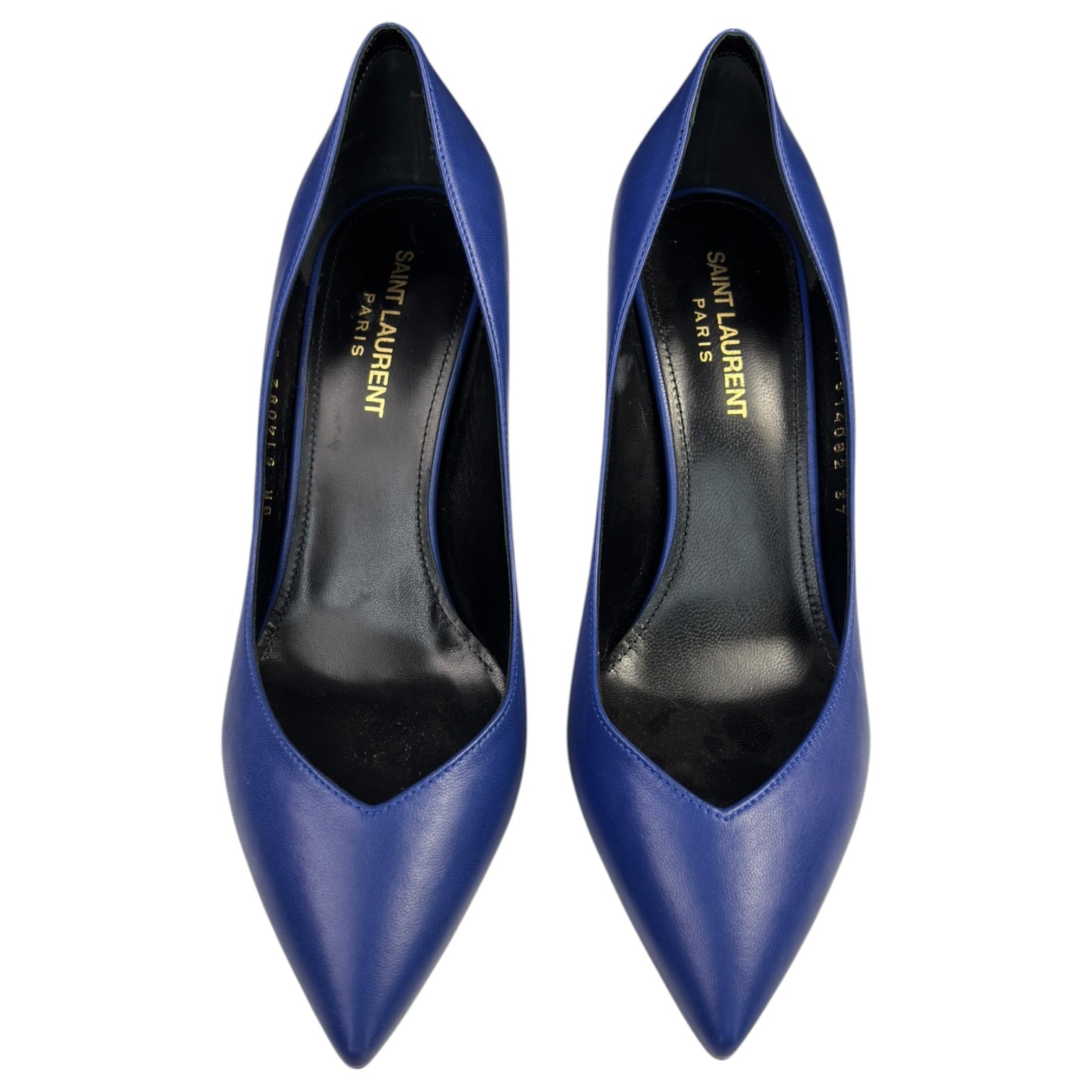 (W) Saint Laurent Patent Leather Kiki Pumps Blue