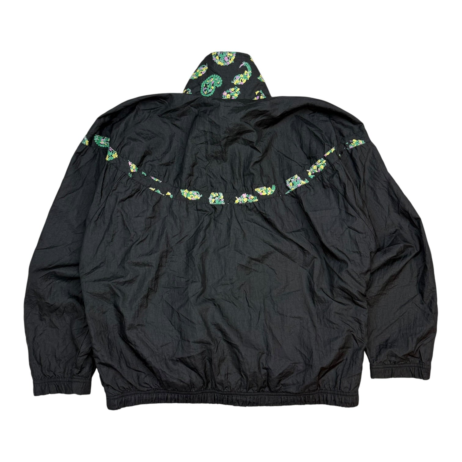 Vintage Sergio Tacchini Floral Windbreaker Black/