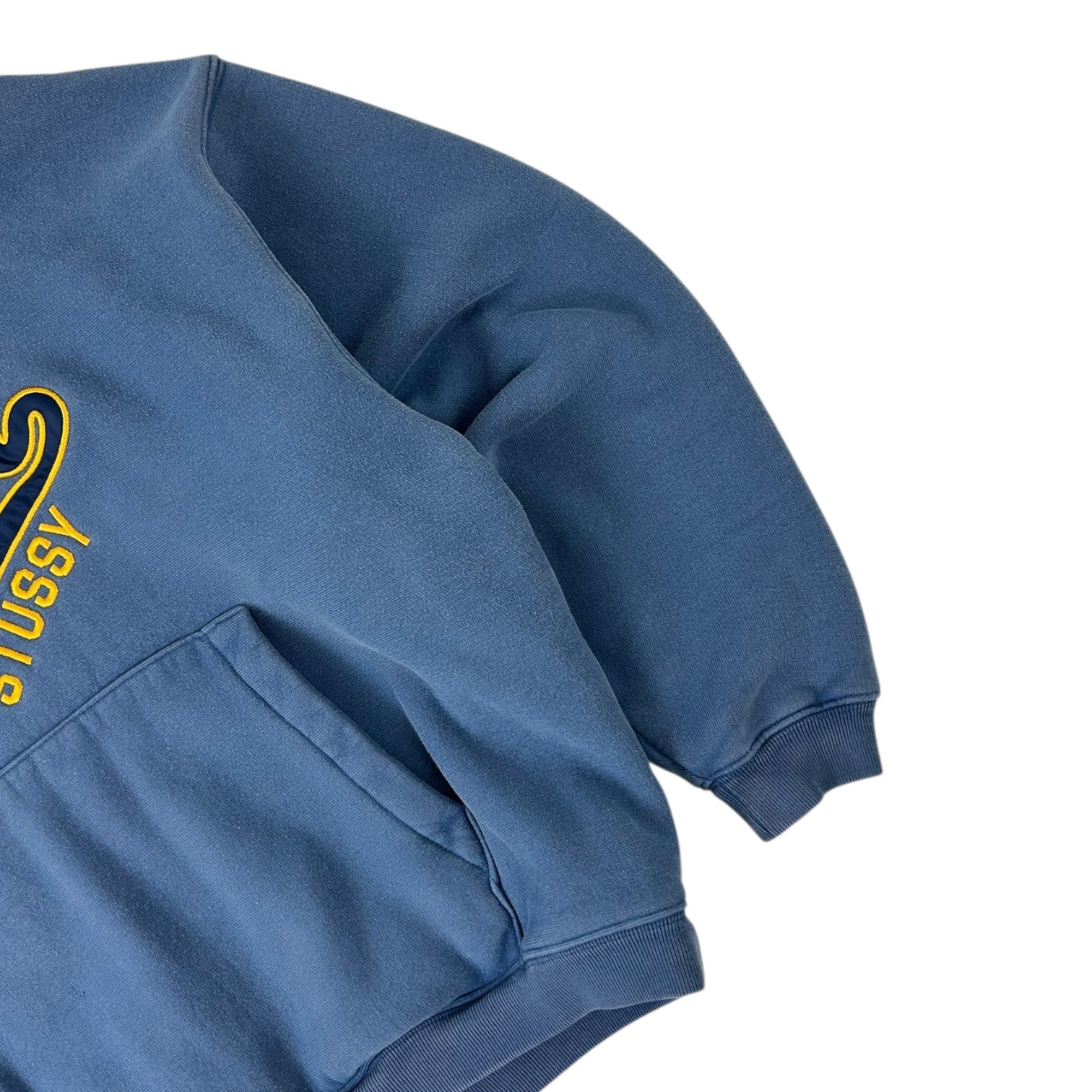 Stussy Satin Patch Oversized Hoodie Blue