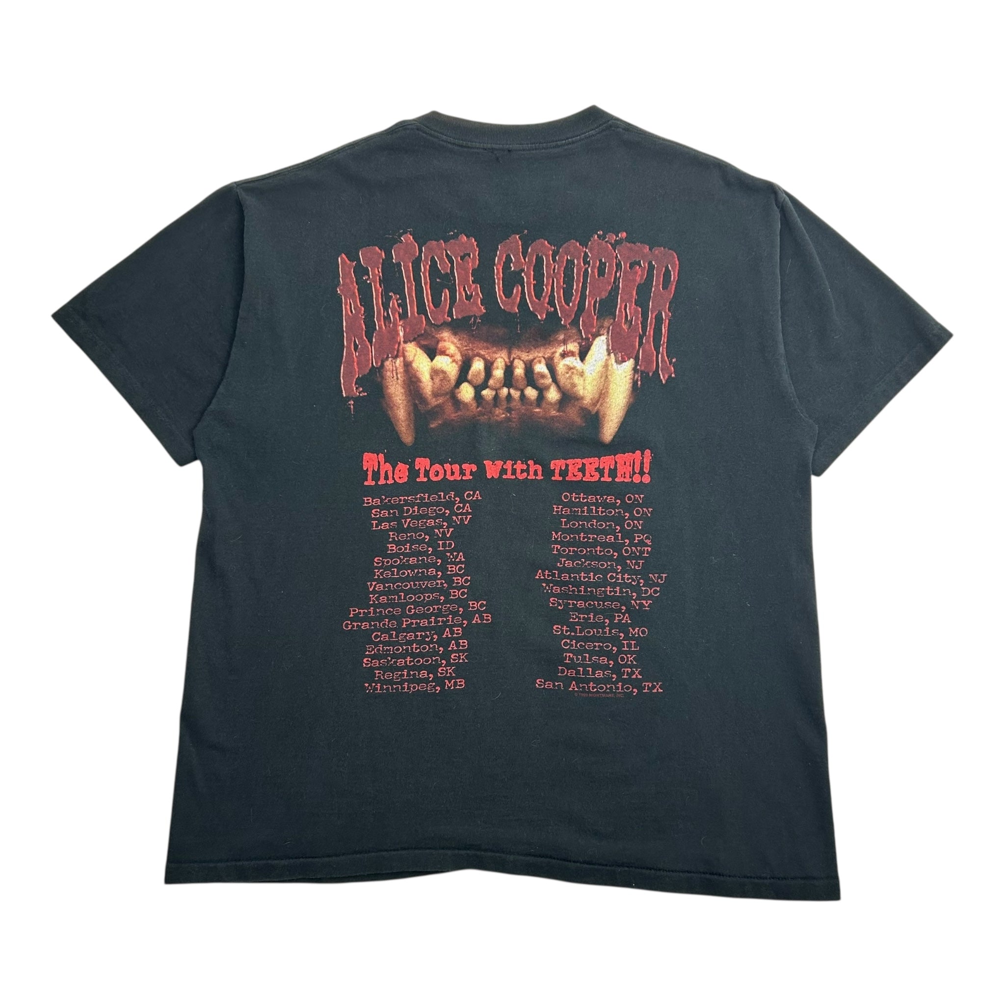 2000 Alice Cooper The Tour With Teeth Tee Black