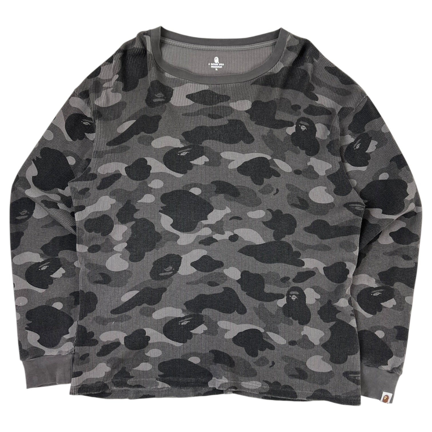 Bape Thermal Raglan Long Sleeve T-Shirt Grey Camo