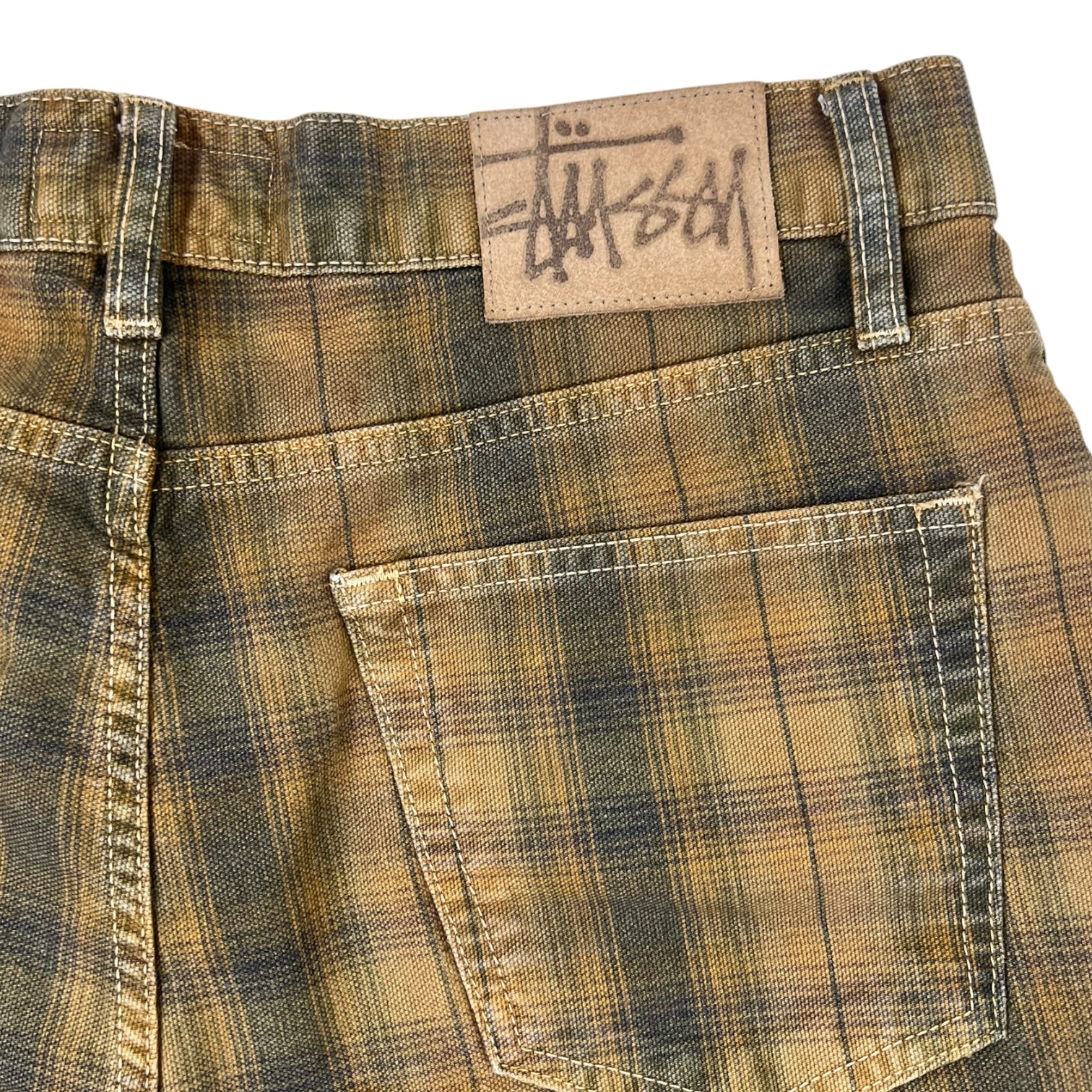 Stussy Big Ol’ Canvas Plaid Shorts Brown