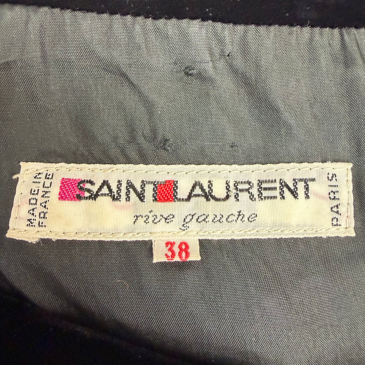 (W) 1980's Saint Laurent Rive Gauche Velvet Cocktail Dress Black