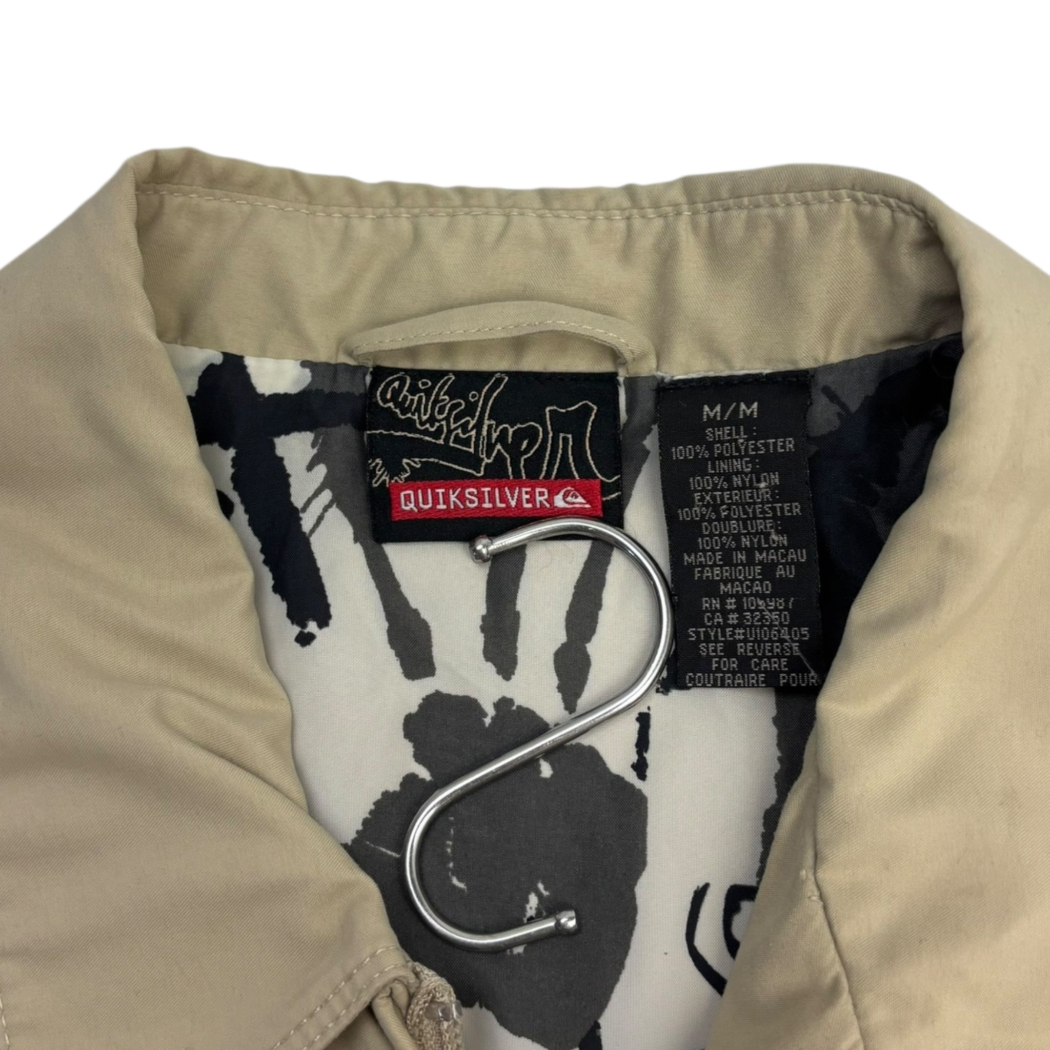 Y2K Quicksilver Harrington Style Jacket Light Beige