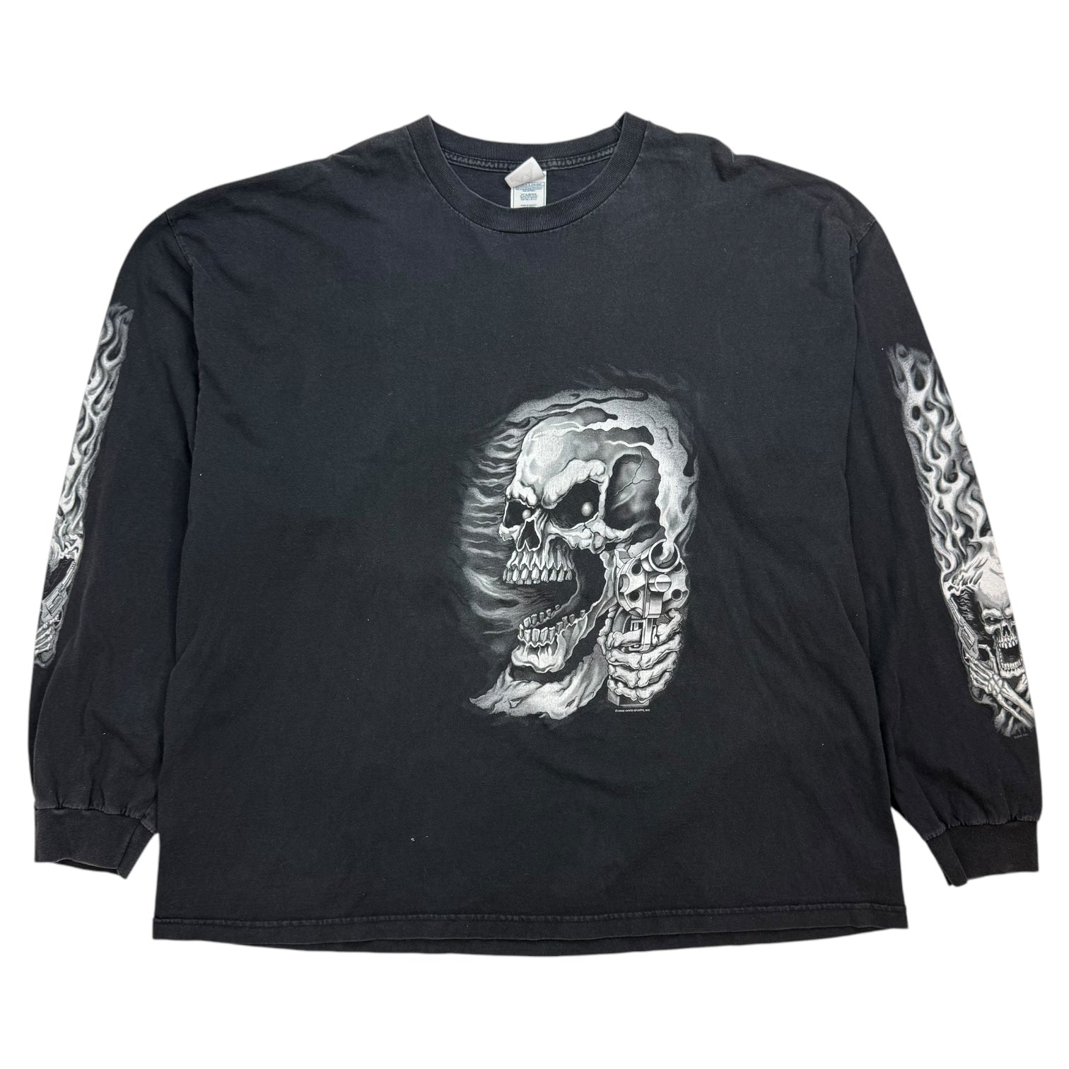 Vintage Good Sports Flaming Skull L/S Tee Black