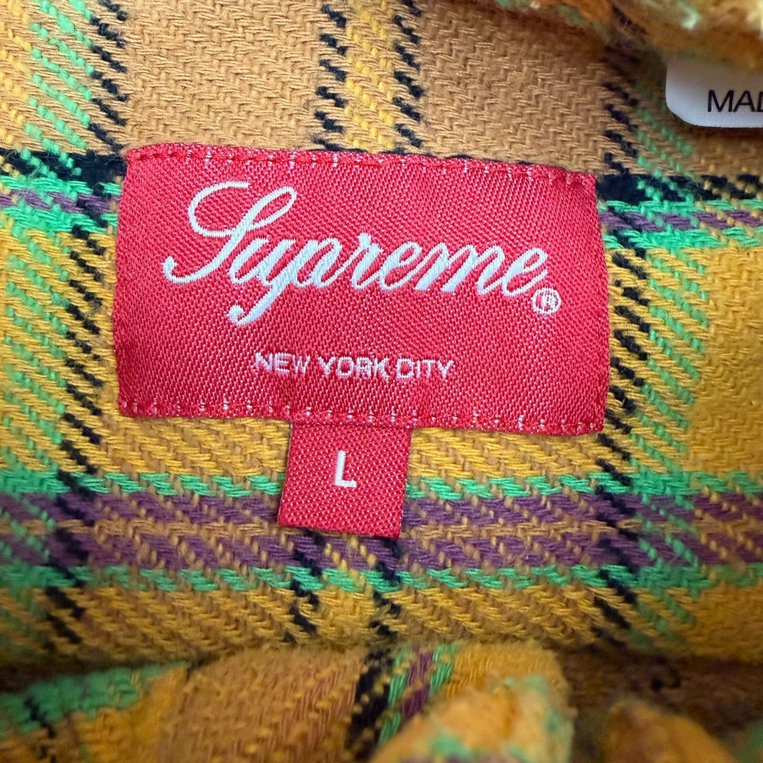 Supreme Pullover Plaid Flannel Shirt Gold