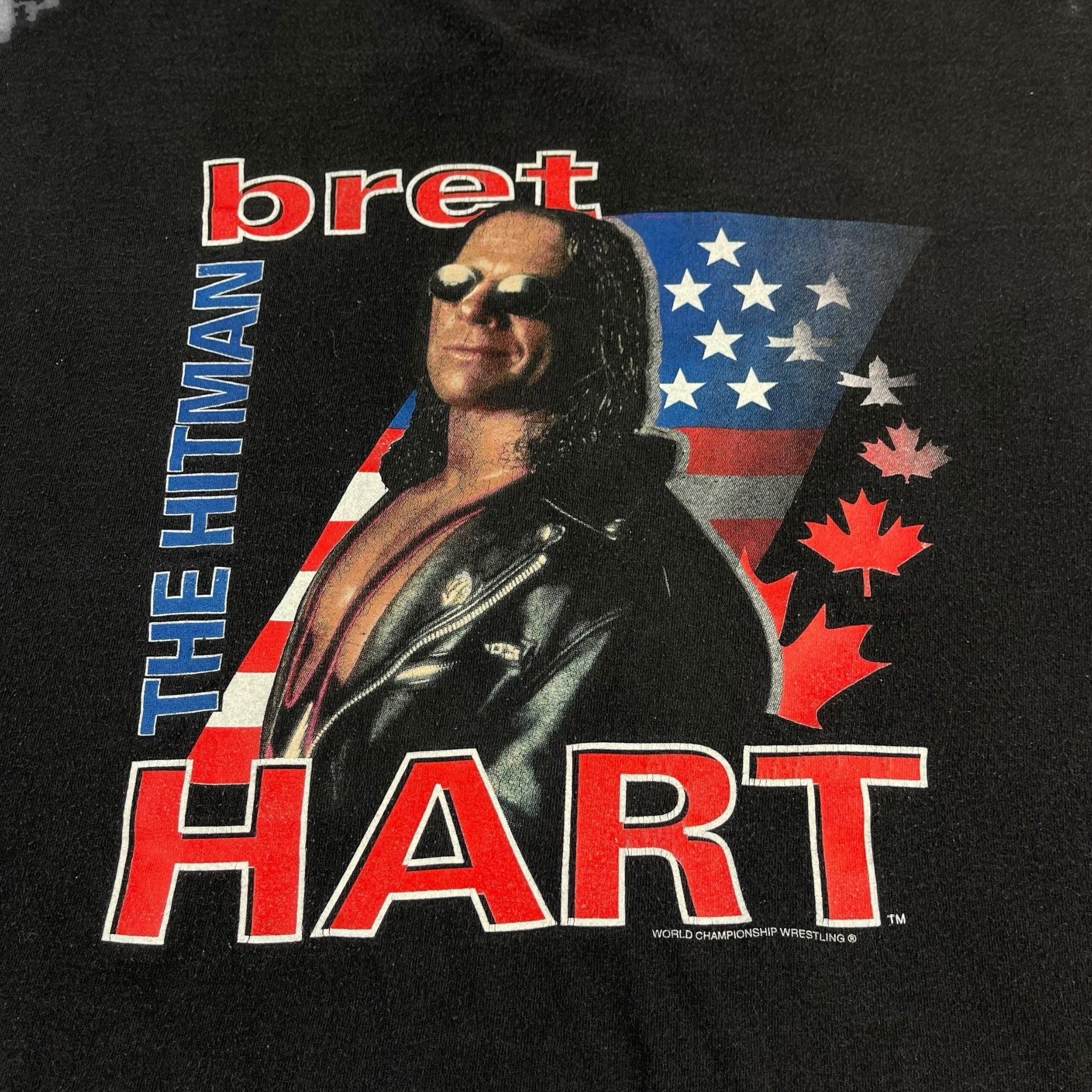 Vintage Bret "The Hitman Hart" Flag T-Shirt