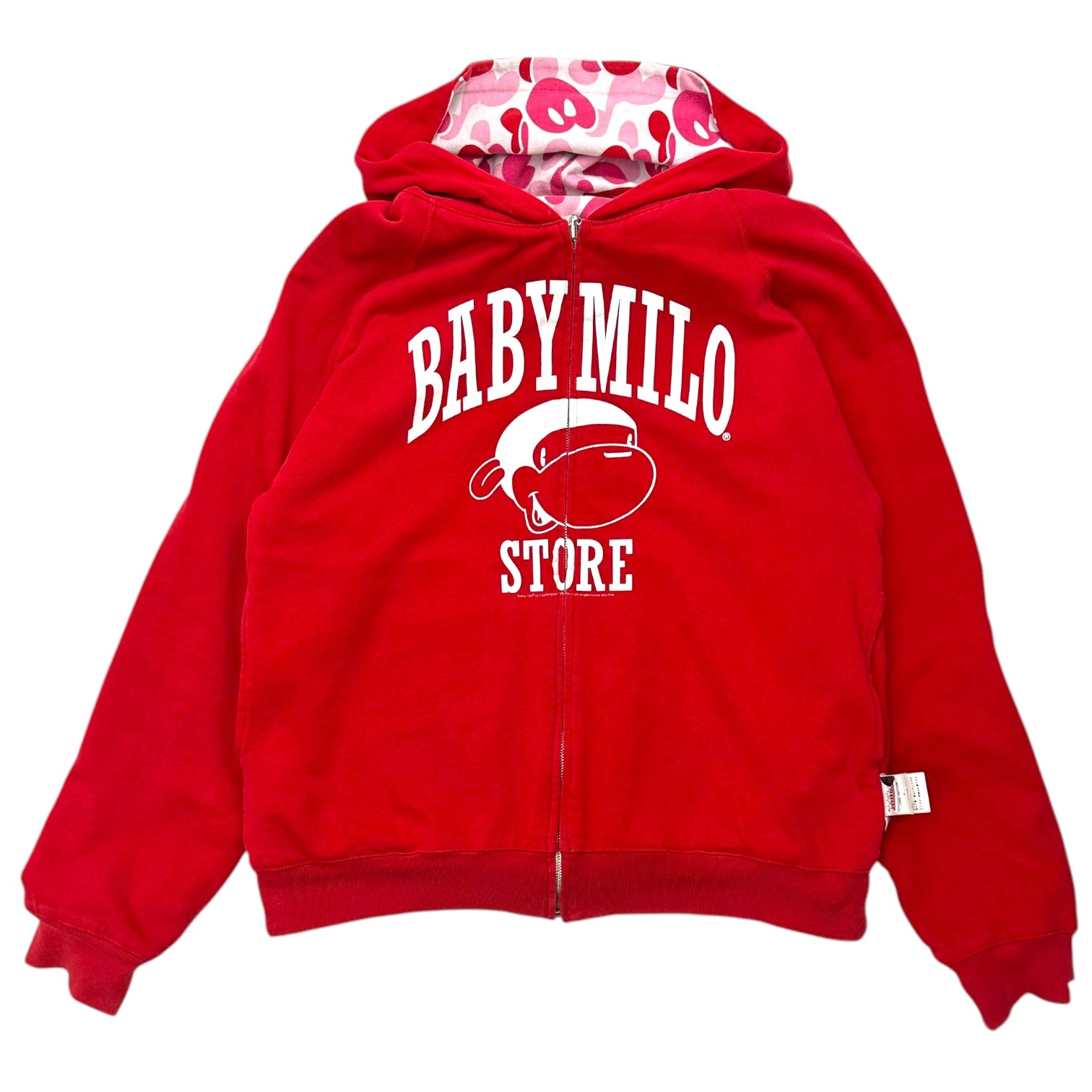 Bape Baby Milo ABC Reversible Zip Up Hoodie Pink/Red