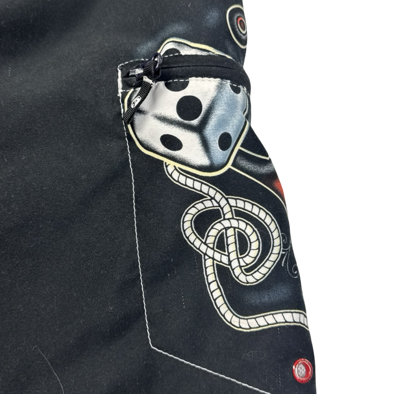 Vintage Y2K Ripzone Tattoo Board Shorts Black