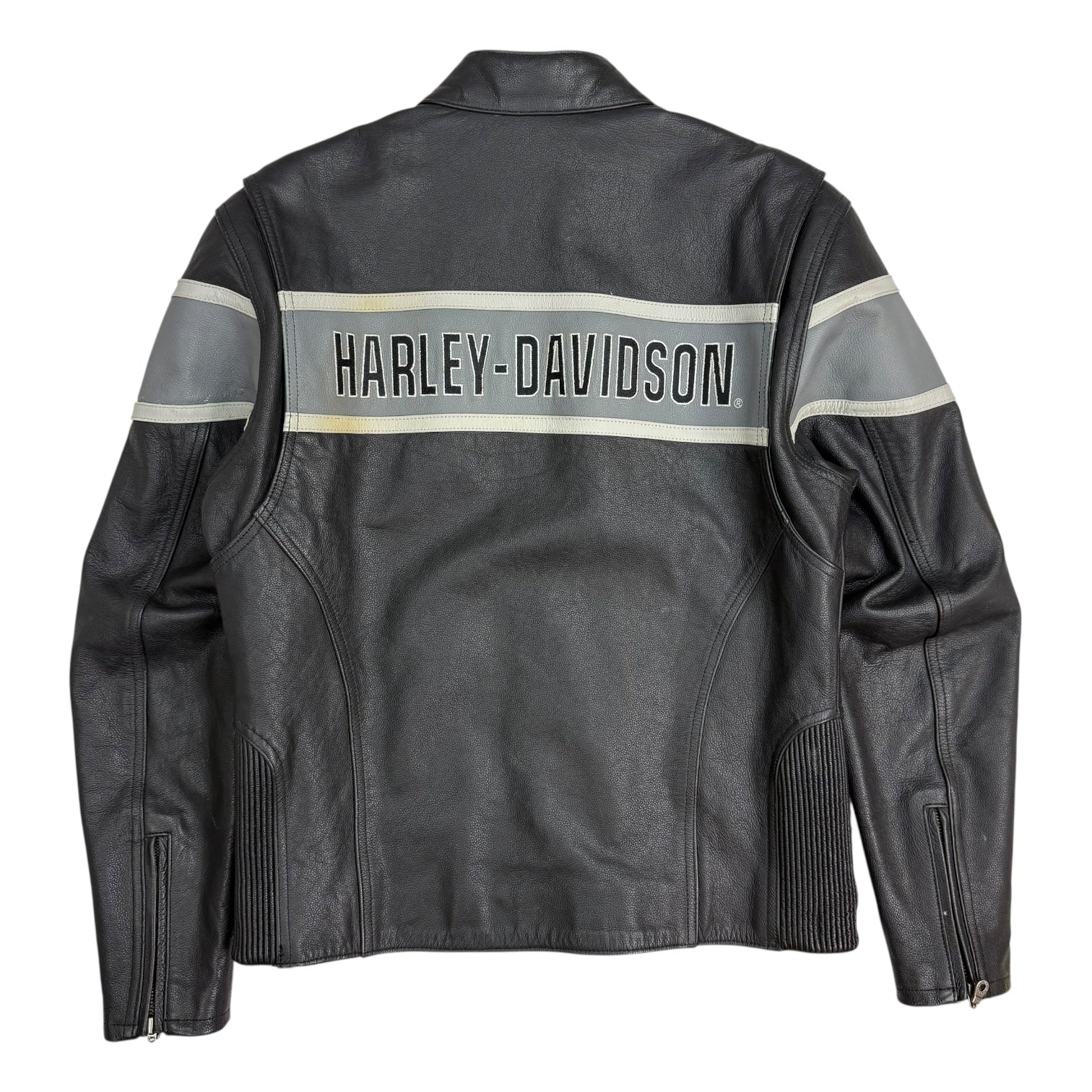 Vintage Harley Davidson Leather Bike Jacket Black/Grey