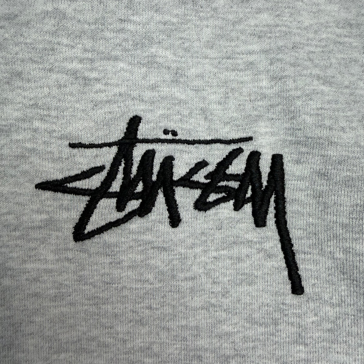 Stussy Embroidered Applique Hoodie Sweatshirt Heather Grey
