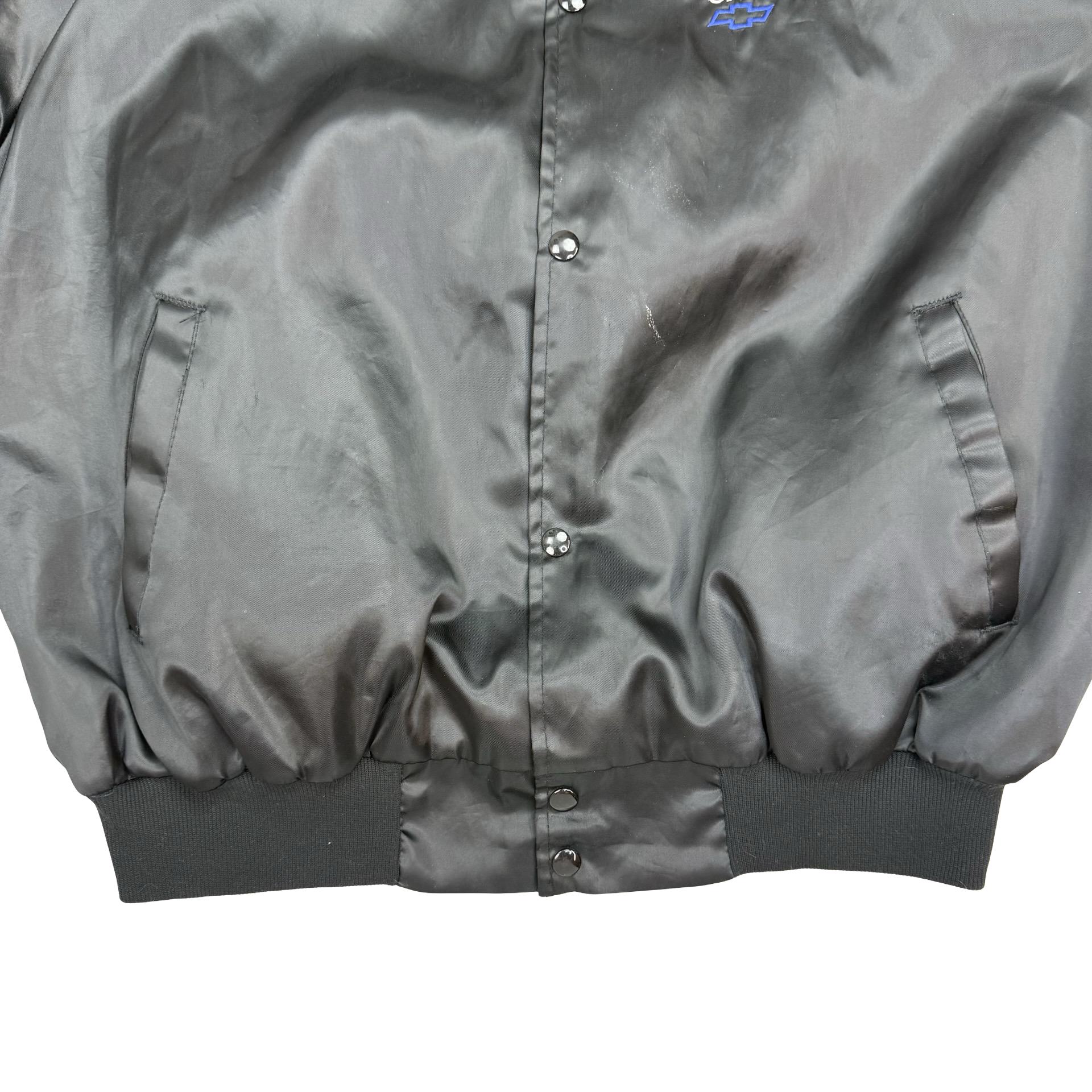 Vintage Chevrolet ‘The Heartbeat Of America’ Satin Bomber Jacket Black