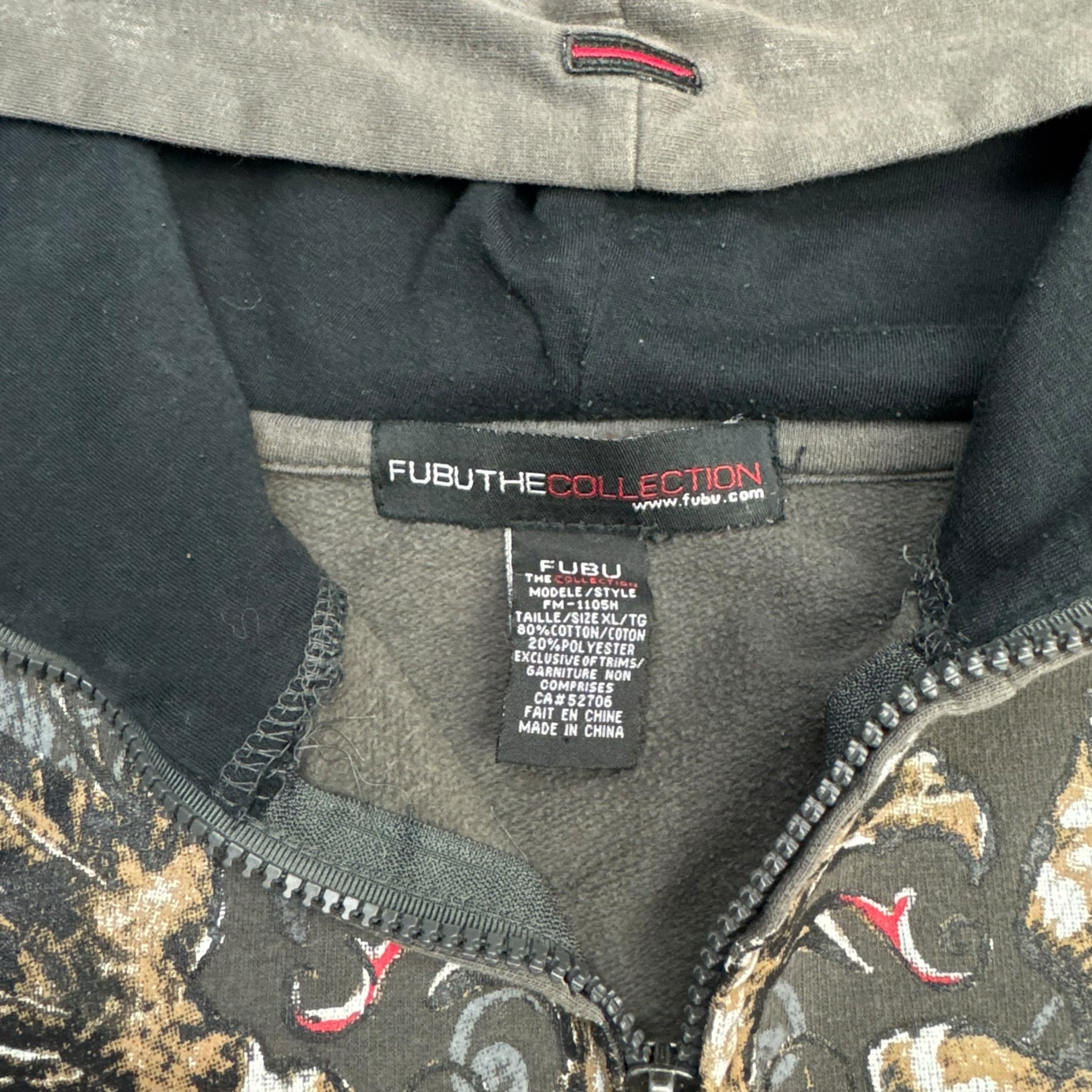 Vintage Y2K Fubu Cyber Crest Zip Up Hoodie