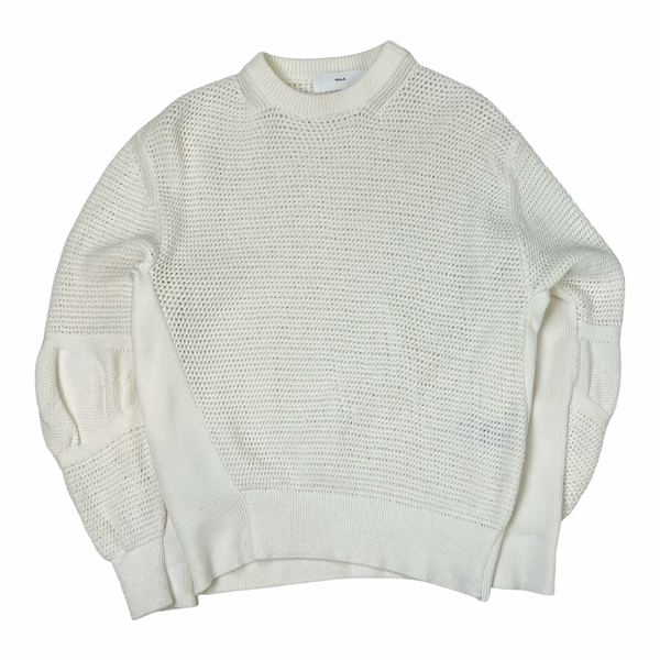 (W) Toga Pulla Open-Knit Paneled Crewneck Sweater