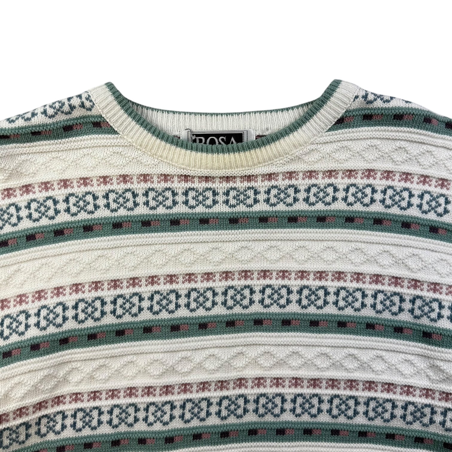 Vintage Bosa Knit Sweater White/Green