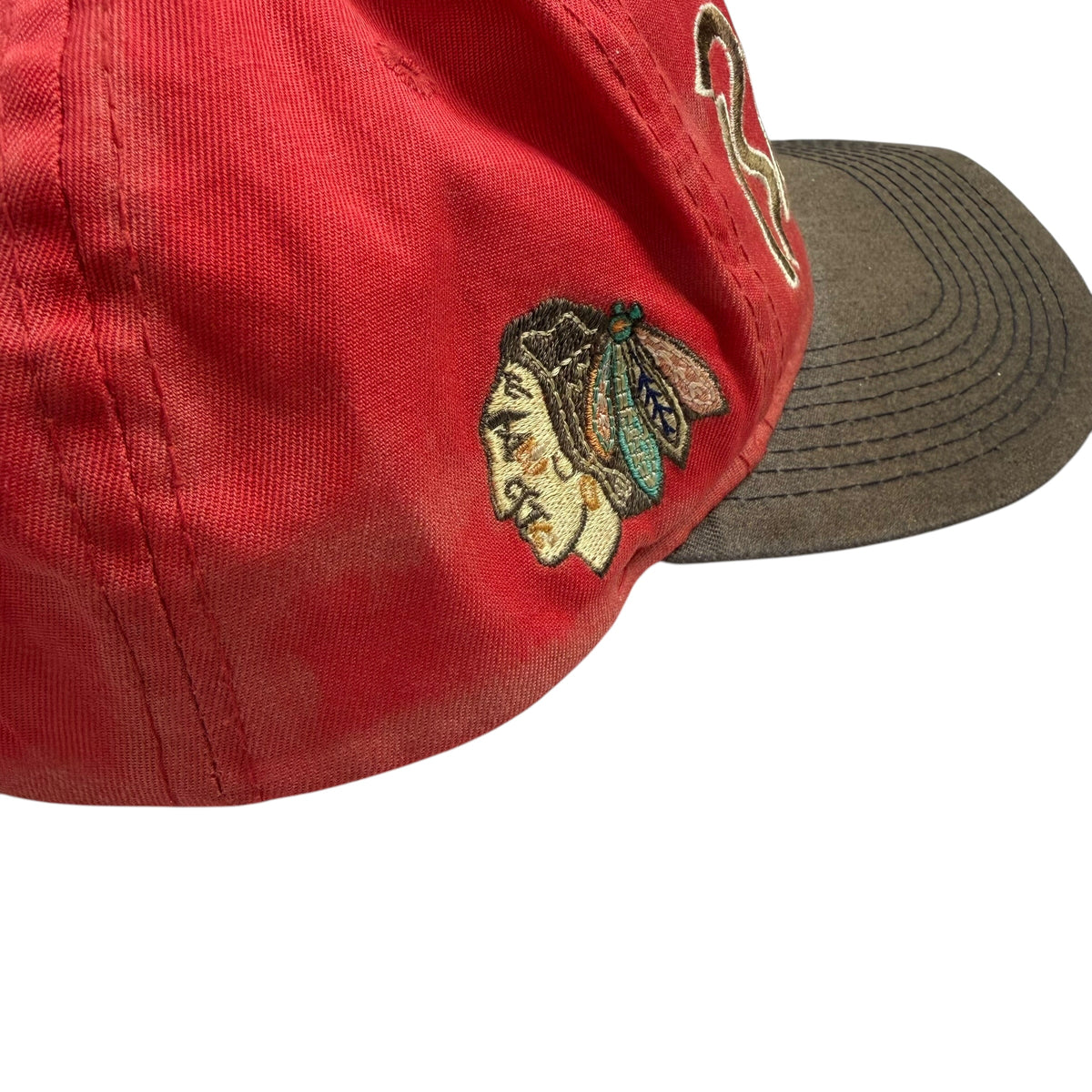 Vintage Chicago Blackhawks Sports Specialties Two Tone Embroidered Hat Red/Brown