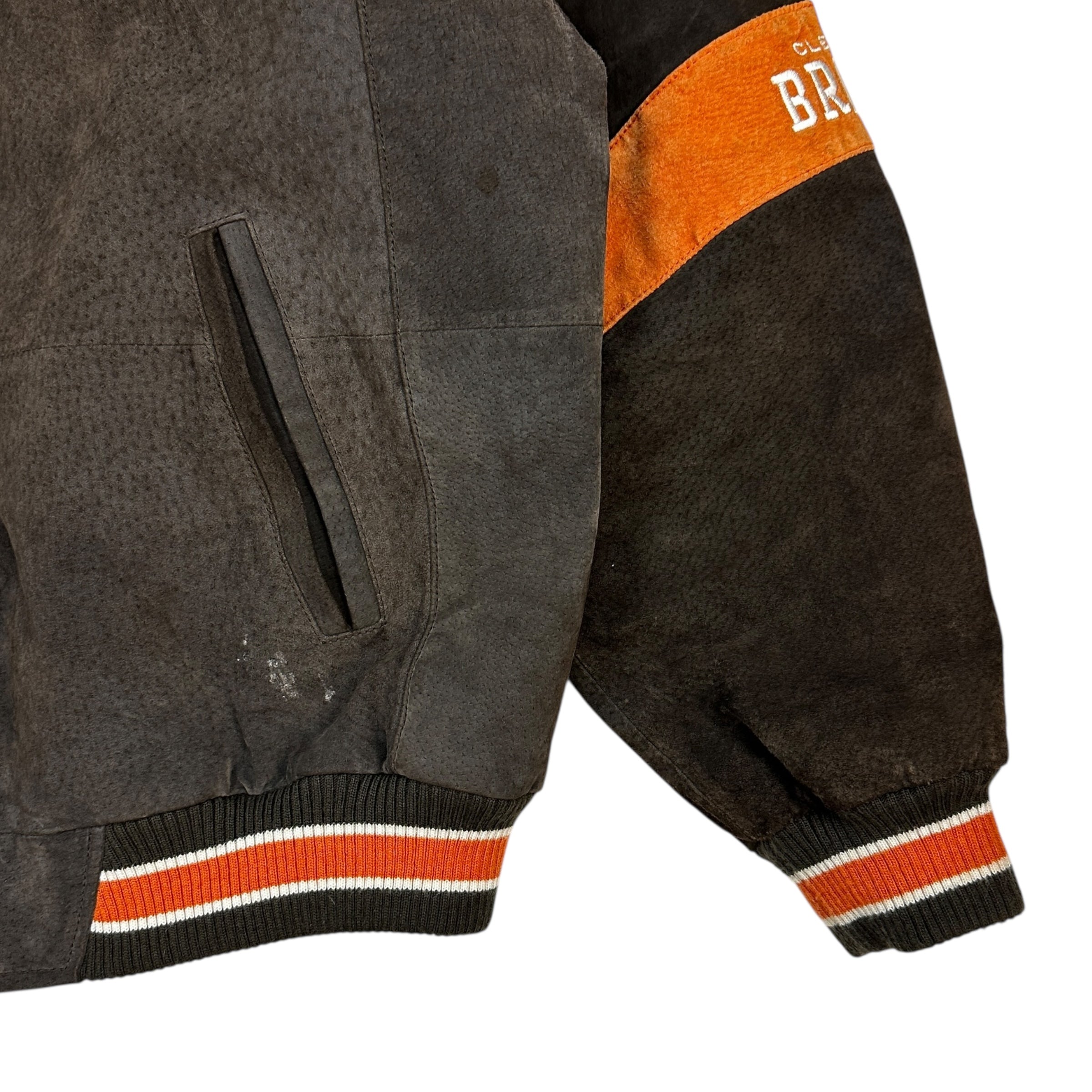 Vintage Cleveland Browns Suede Varsity Brown/Orange