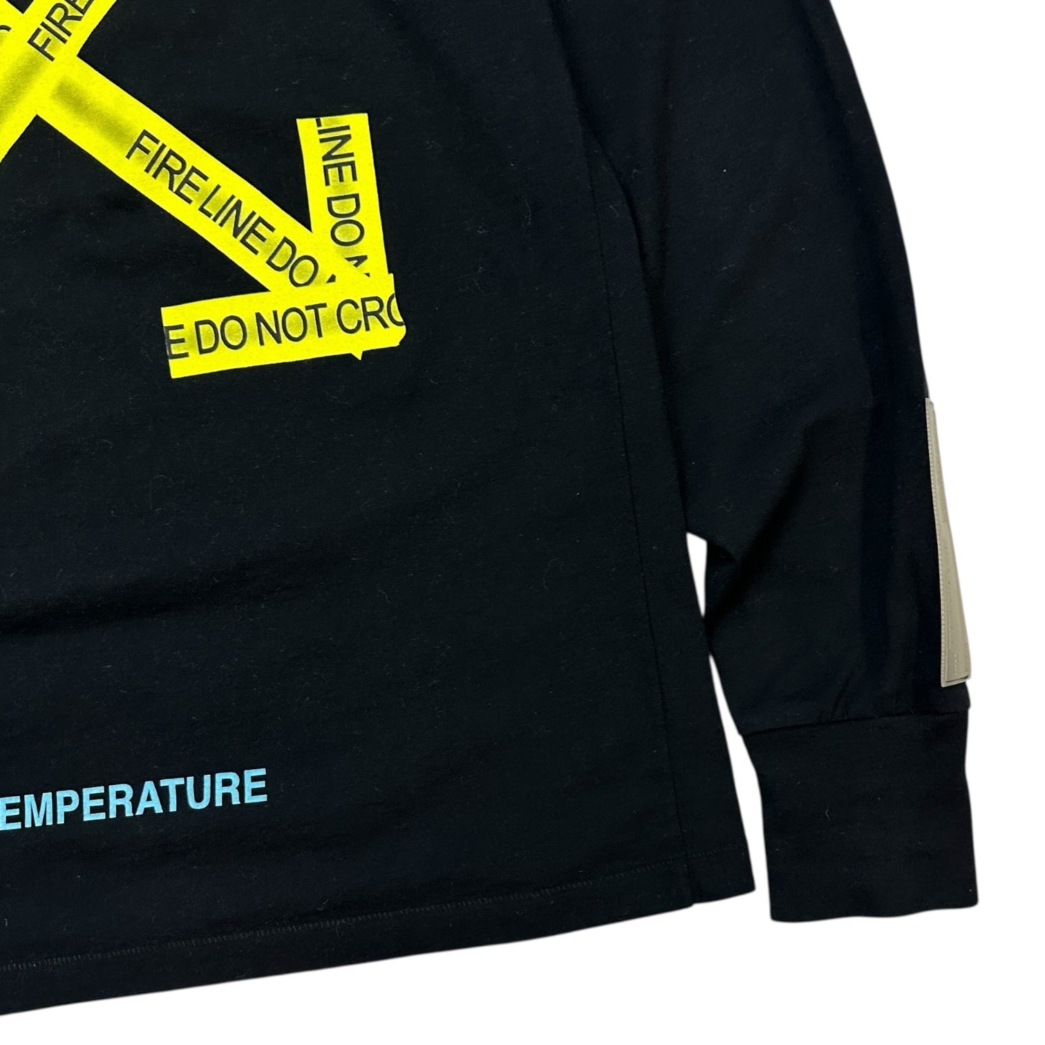 Off White Hazard Logo Long Sleeve Tee Black