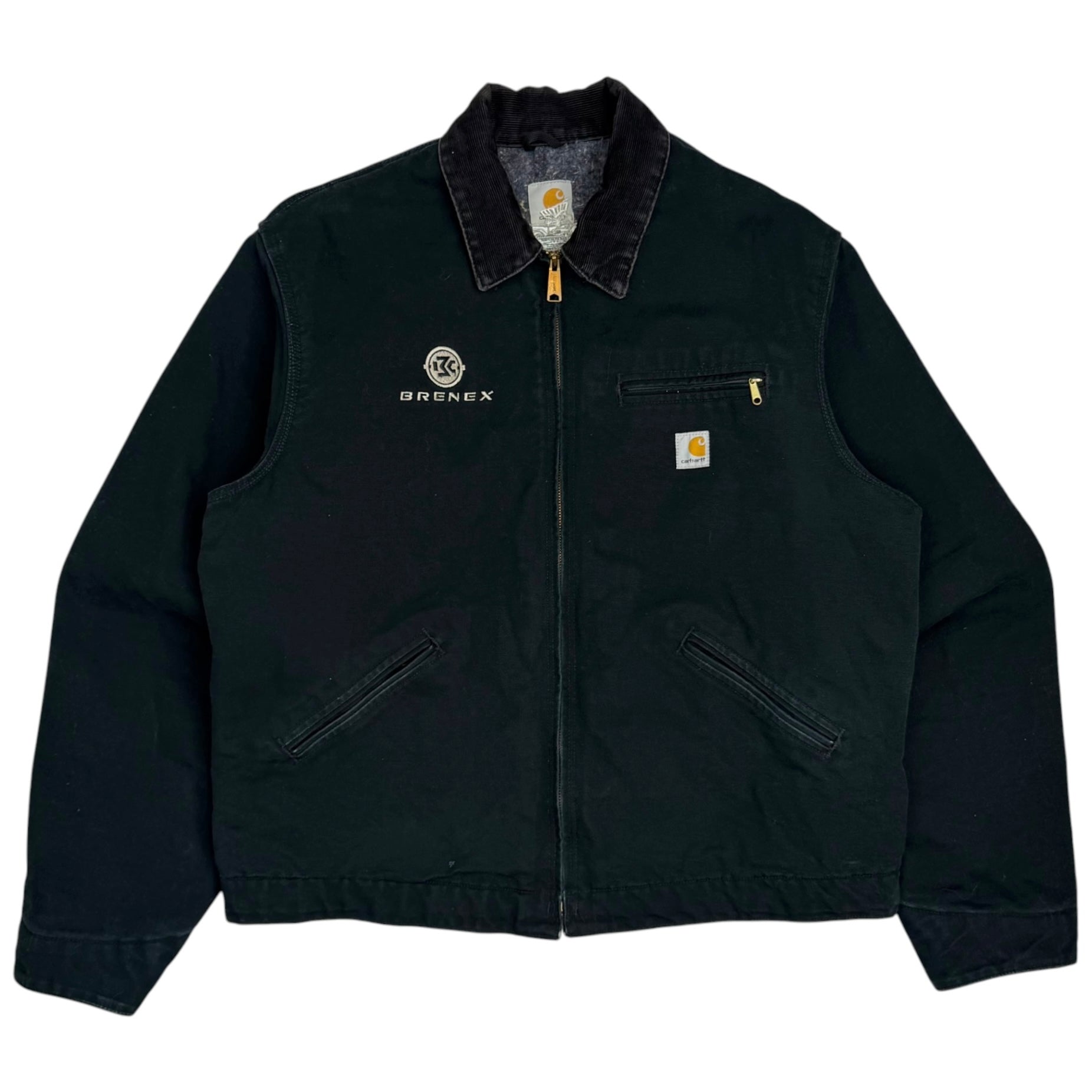 Vintage Carhartt Detroit Embroidered Blanket Lined Jacket Black