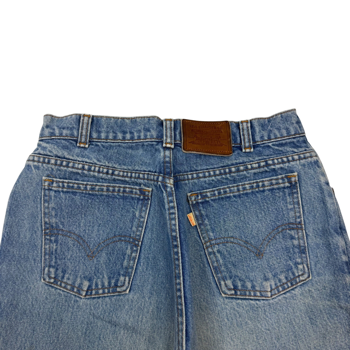 (W) Vintage Levis White Tab Jeans Blue