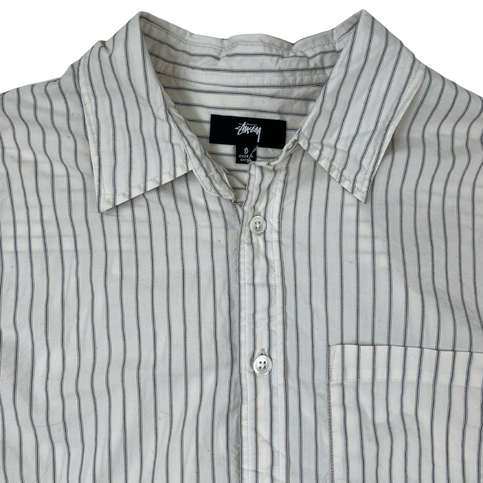 Stussy Button Up Short Vertical Stripe
