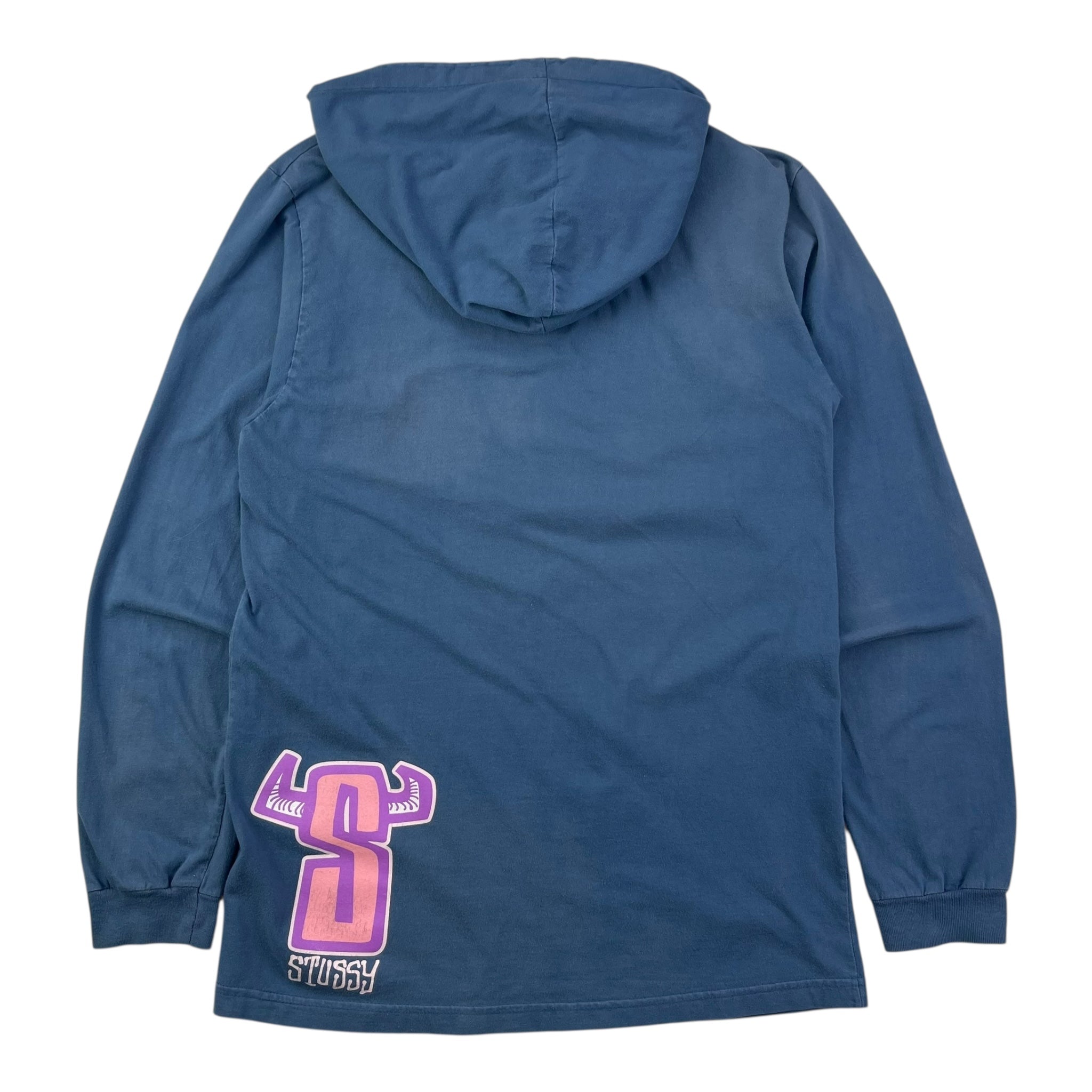 Stussy Horns Hooded Shirt Blue