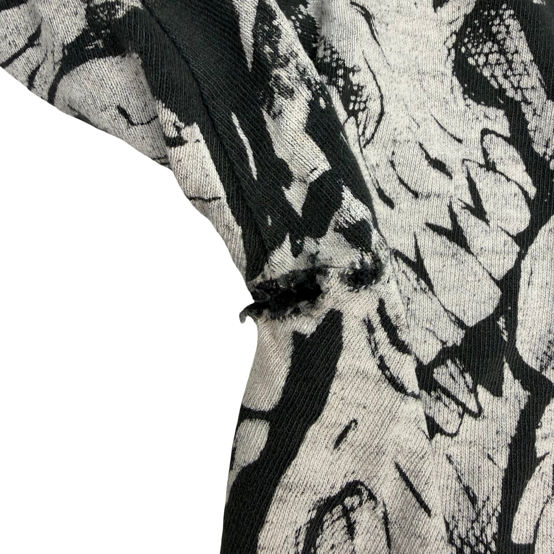 1992 Jarvis Ace All Over Print Skulls Tee Black/White