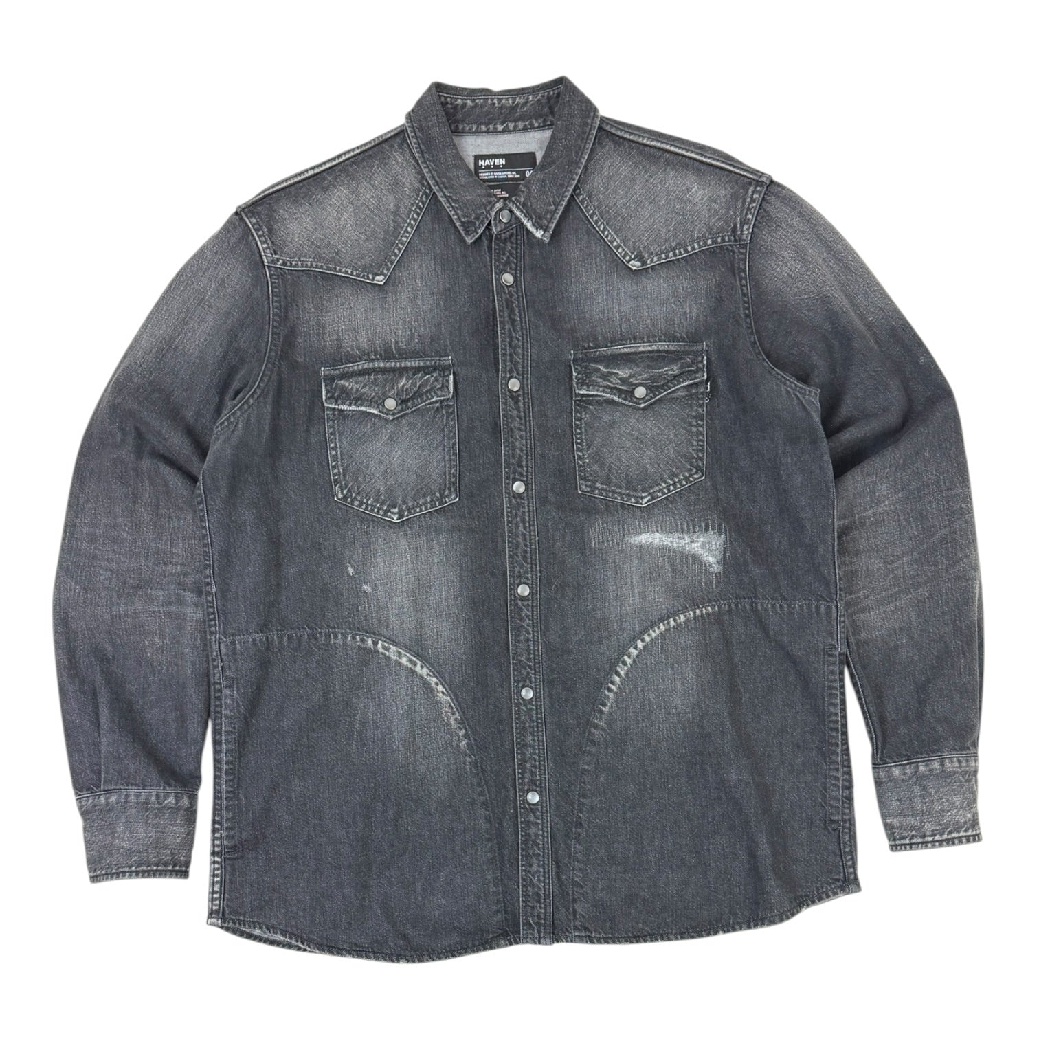 HAVEN Stampede Denim Button Up Jacket Washed Black